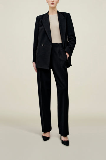 Phoebe Tuxedo Trouser in Wool Combo