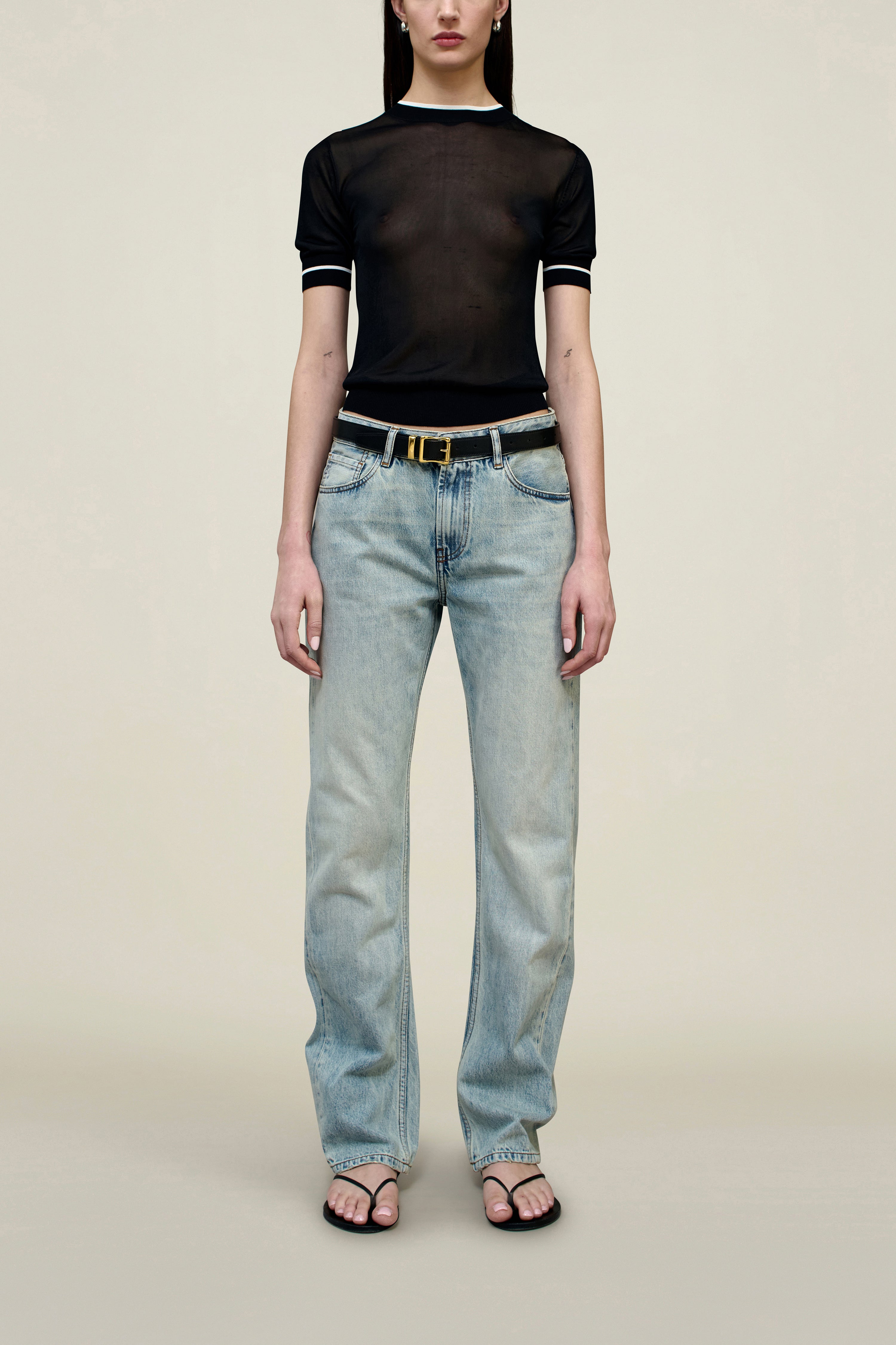 【関税込み】Kallmeyer ベージュ Column Leg ジーンズ Kallmeyer: Beige Column Leg Jeans | SSENSE