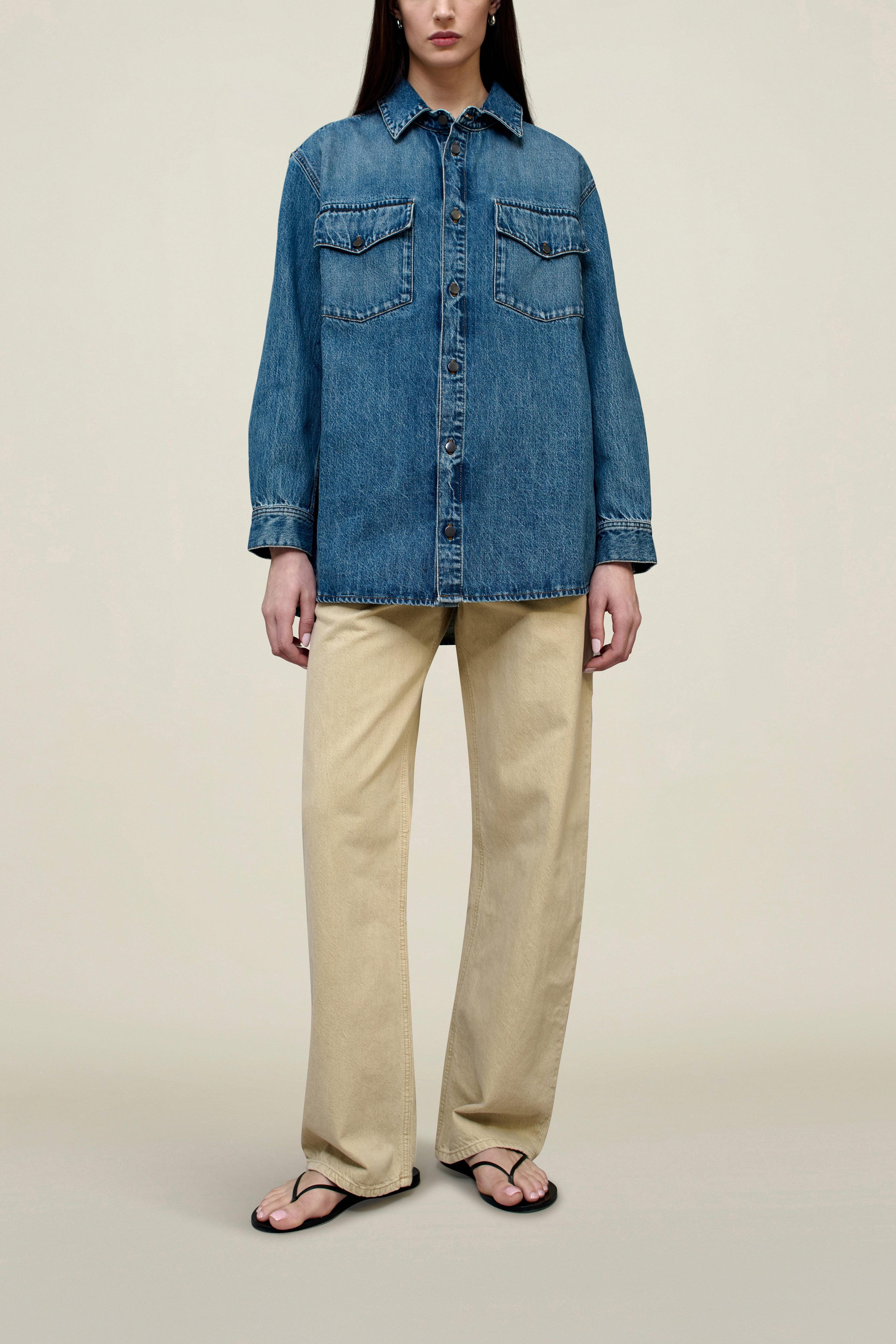 Benet Shirt Jacket in Dark Stonewash