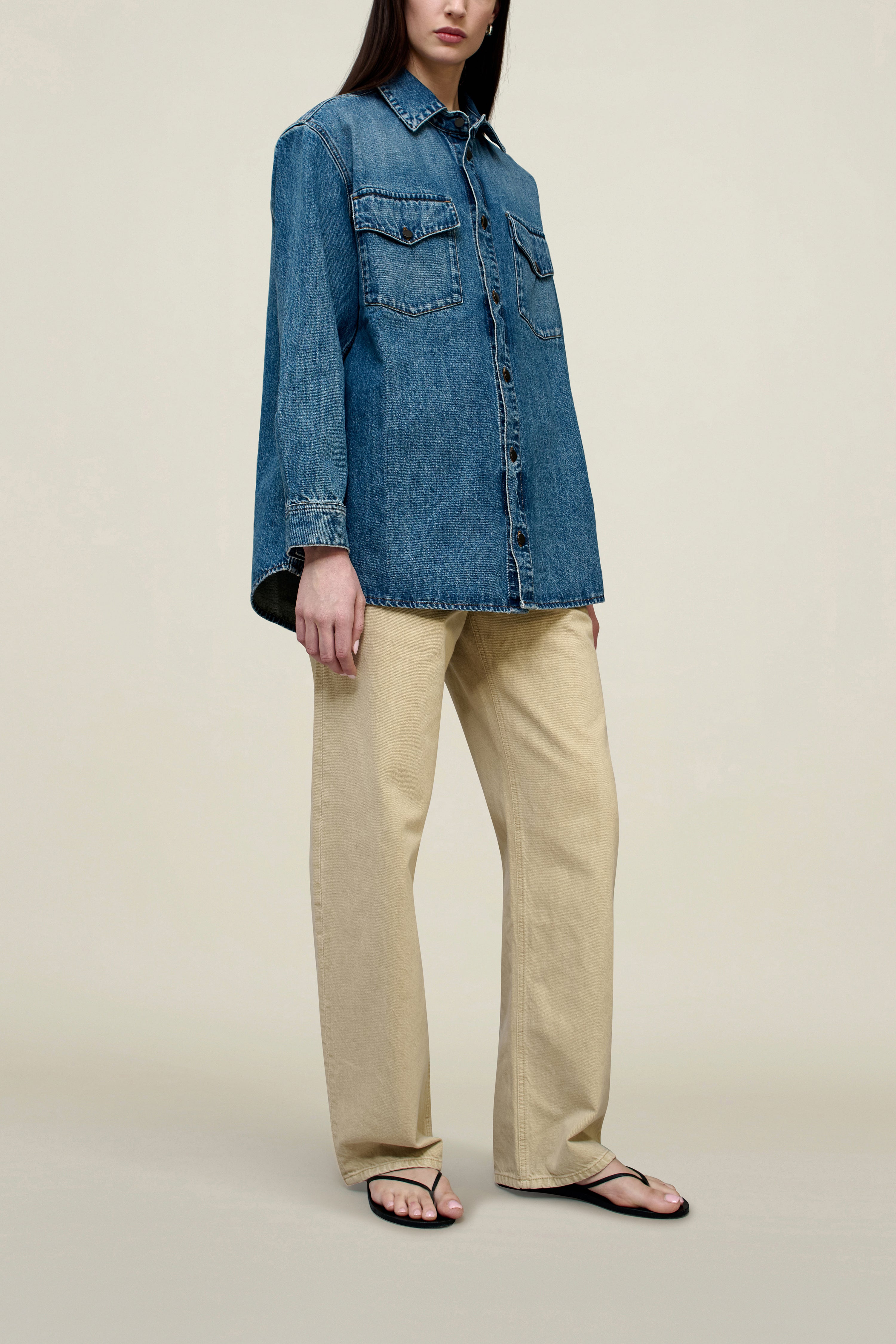 Benet Shirt Jacket in Dark Stonewash