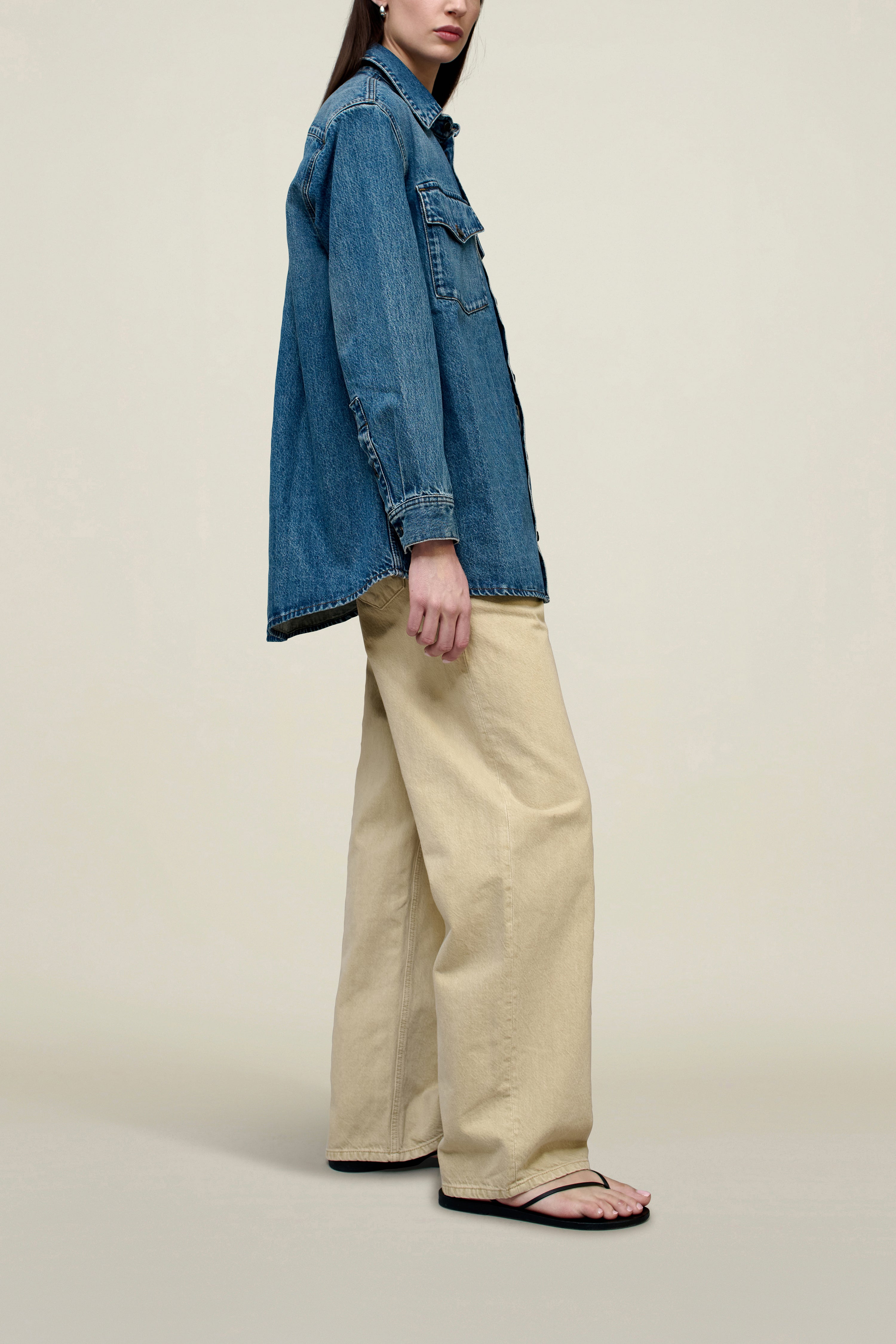 Benet Shirt Jacket in Dark Stonewash