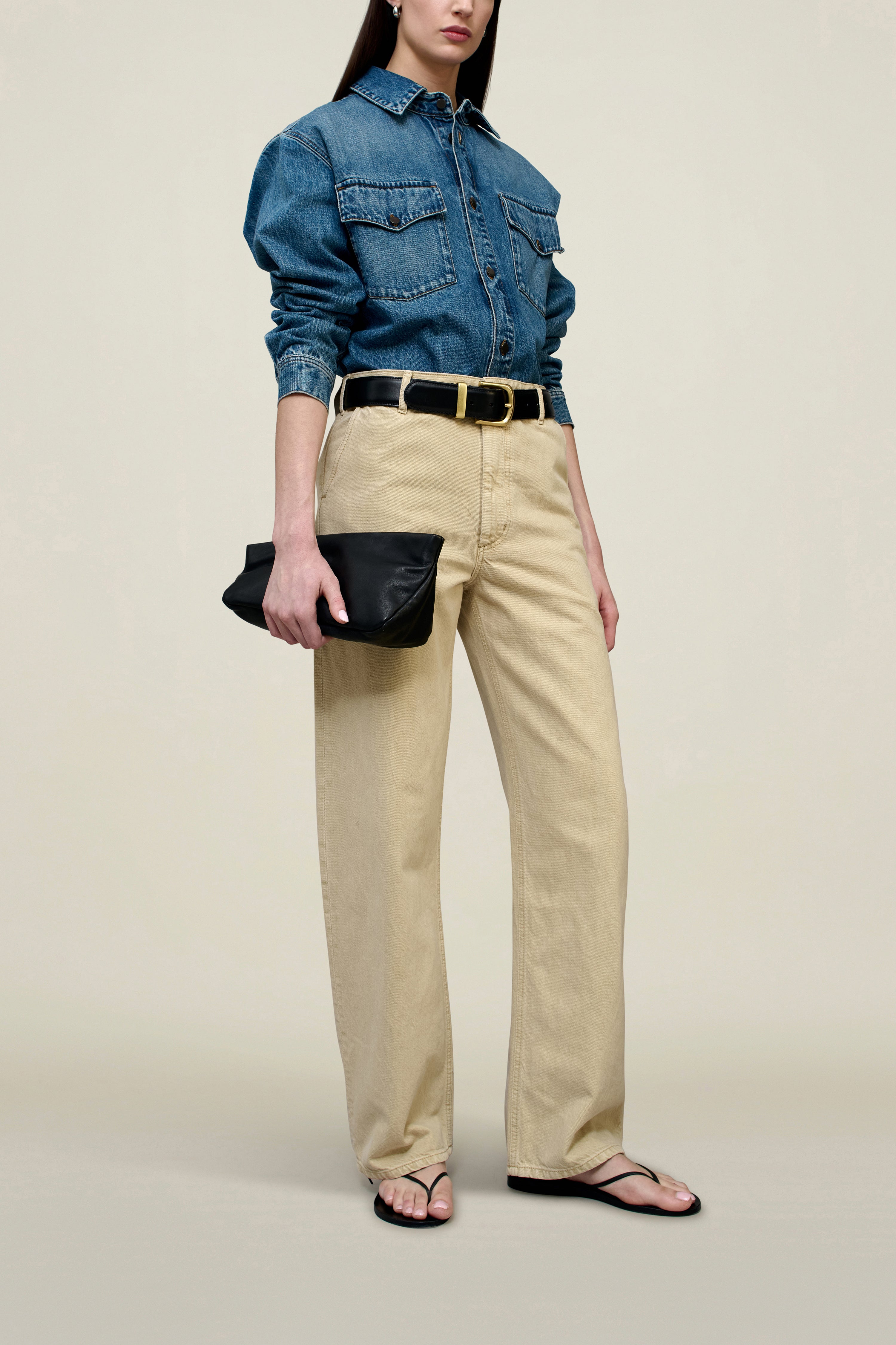 Column Leg Jean in Cotton Denim