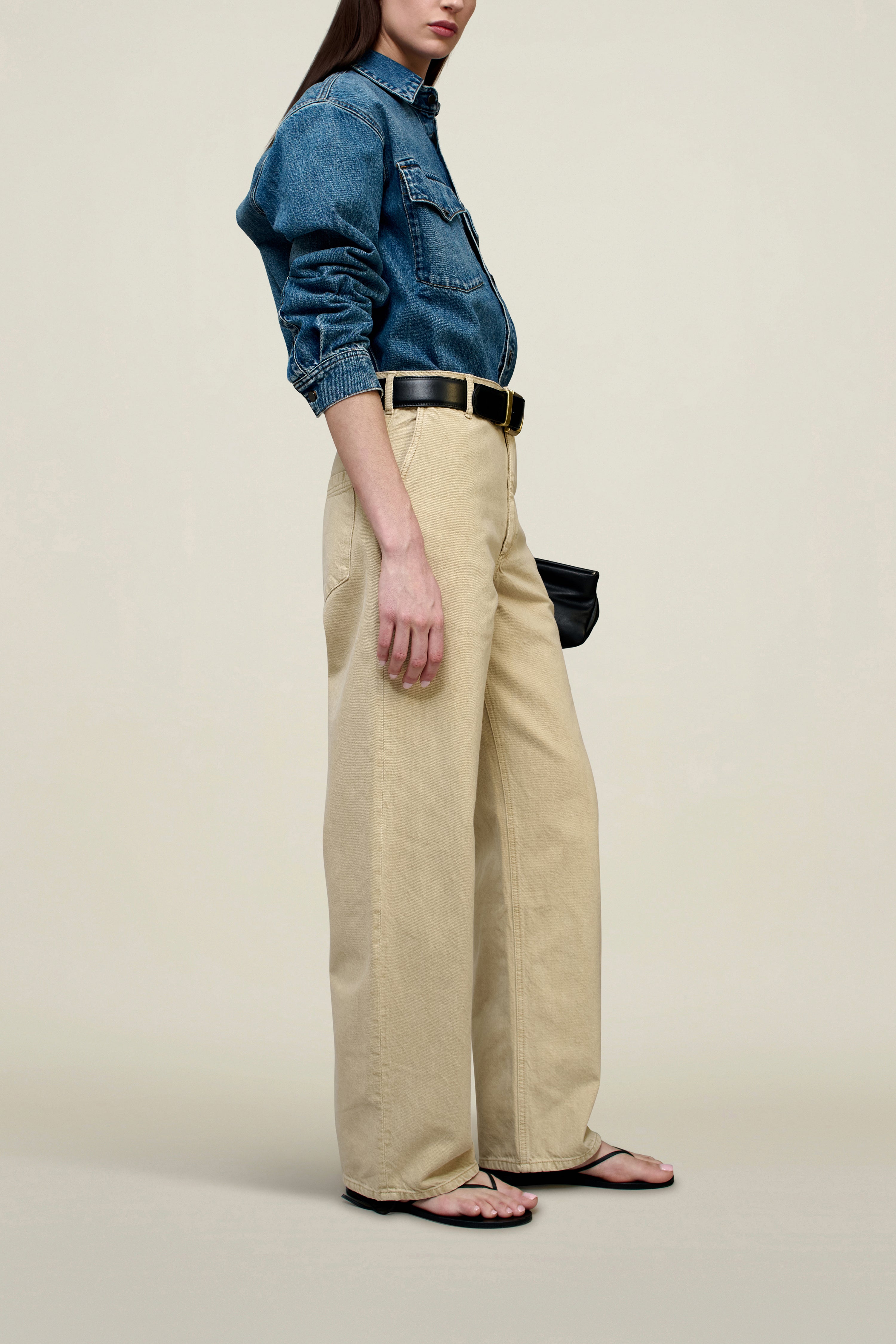 Column Leg Jean in Cotton Denim