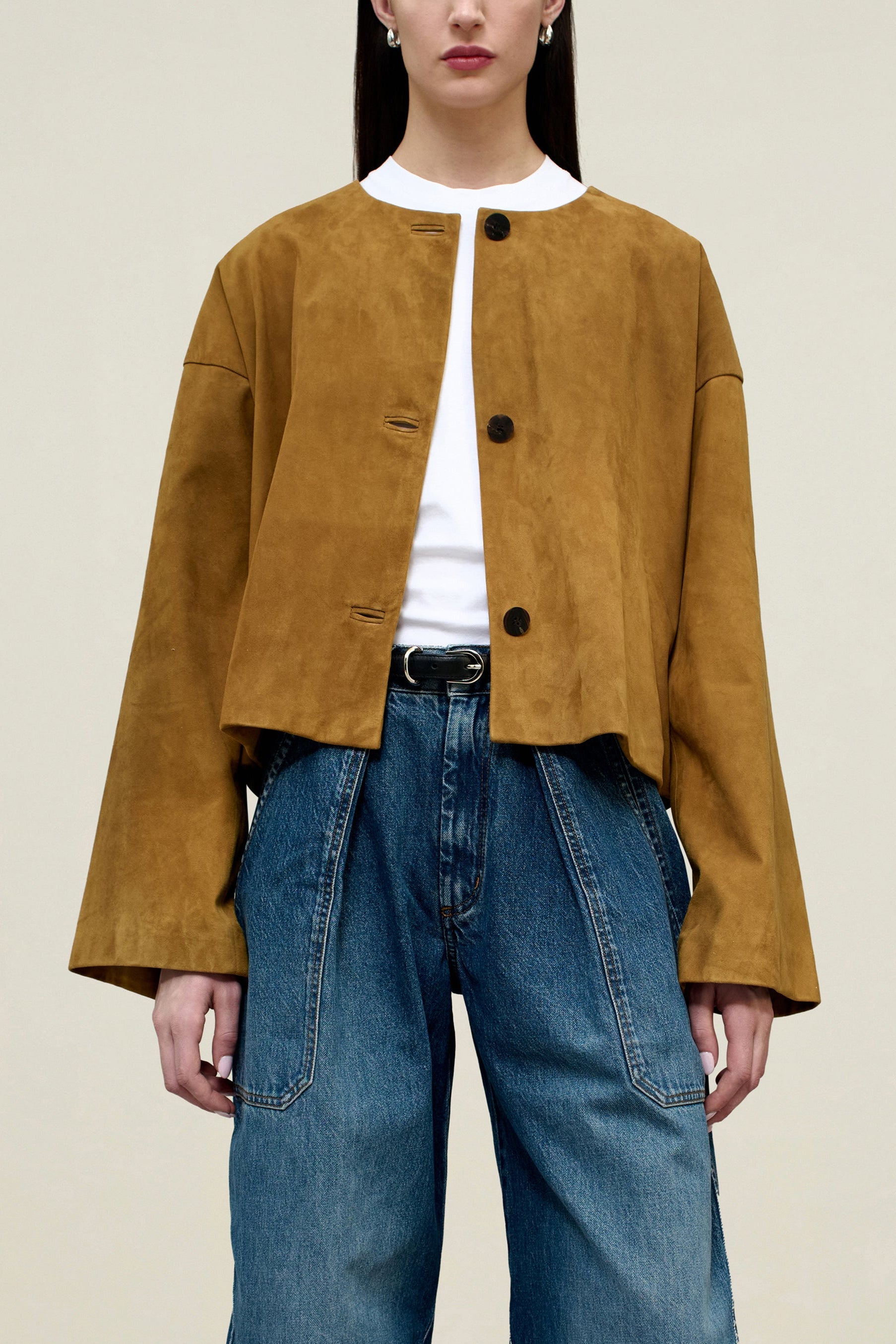 Sade Cropped Jacket in Suede