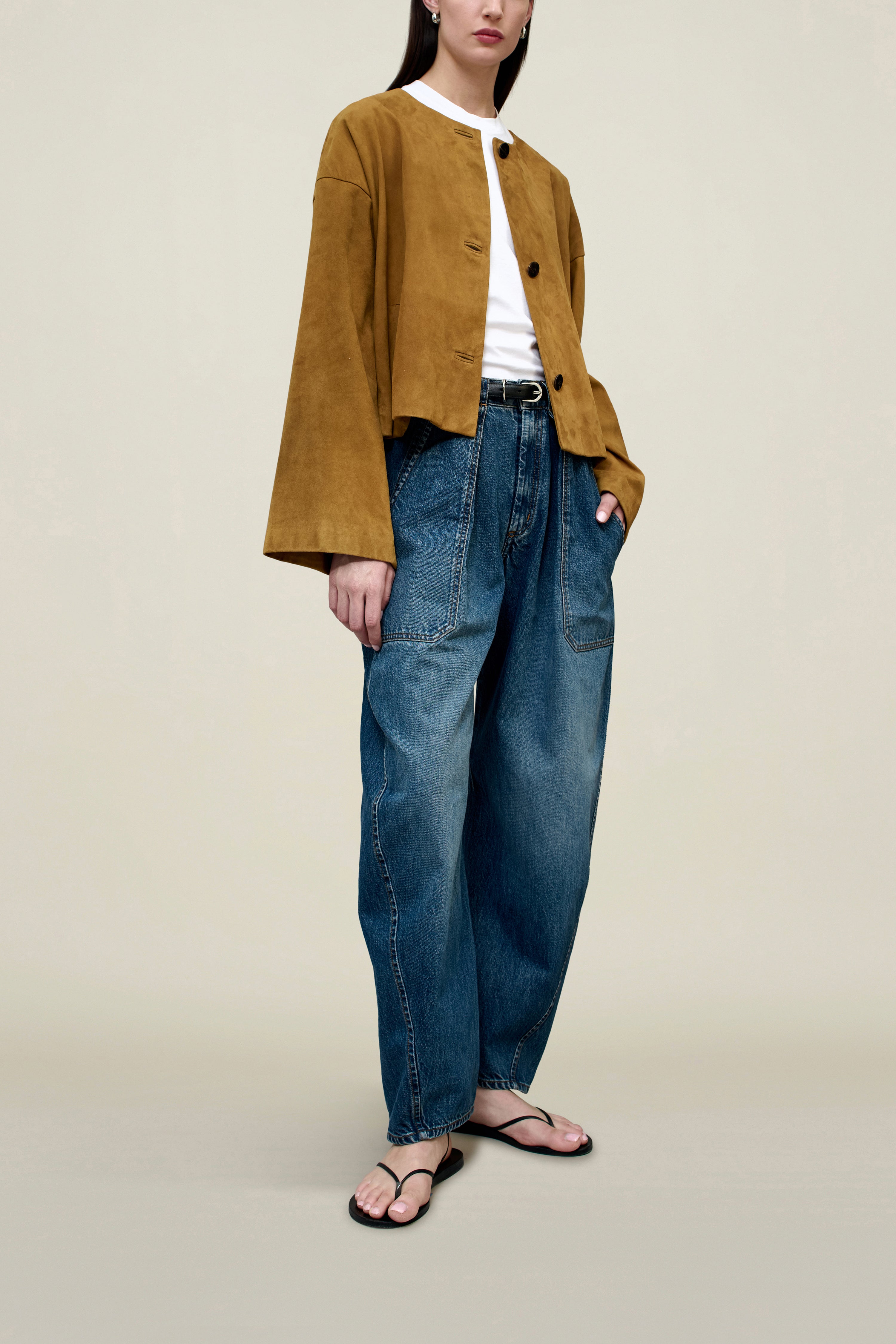 Sade Cropped Jacket in Suede