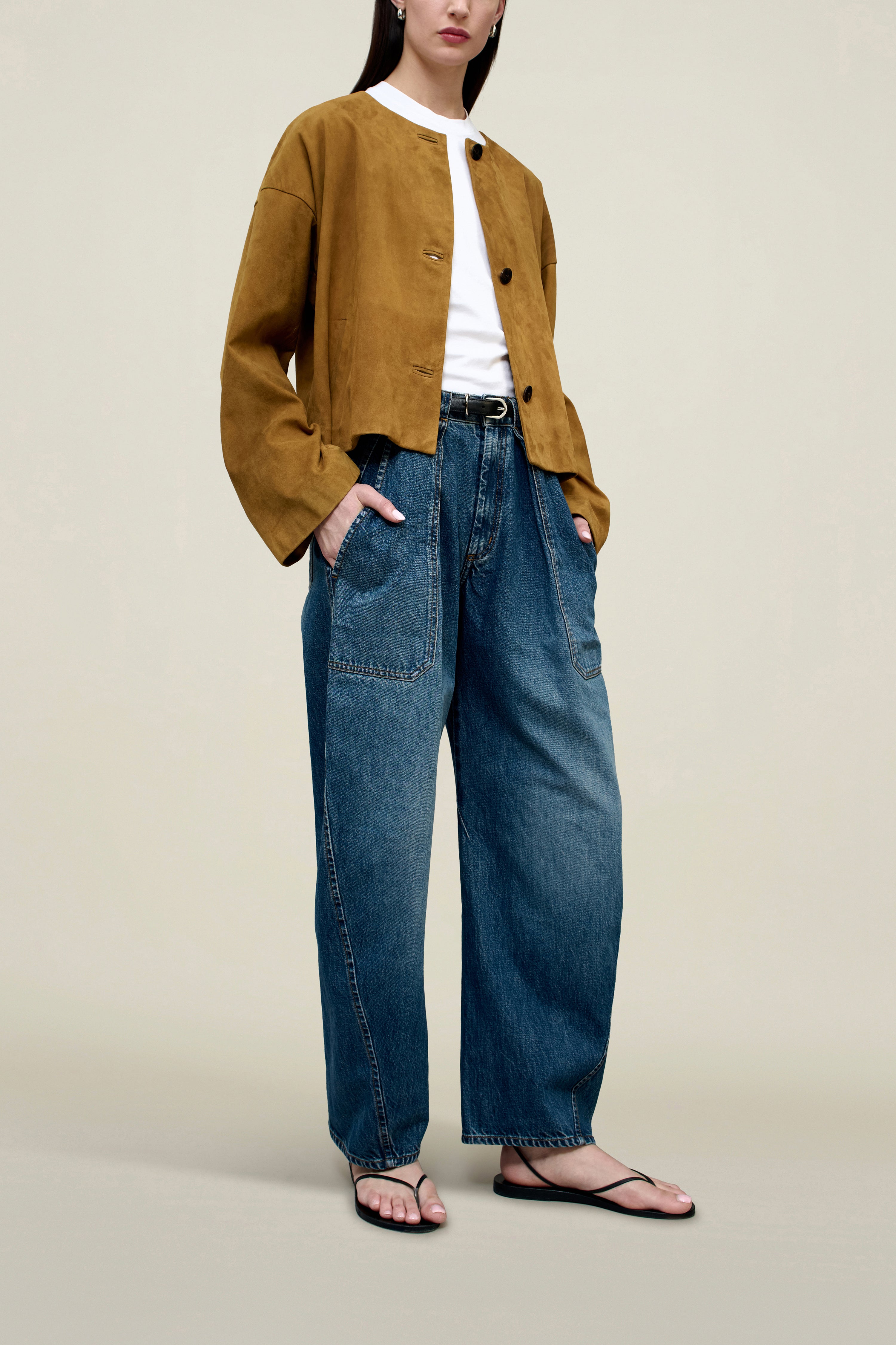 Sade Cropped Jacket in Suede