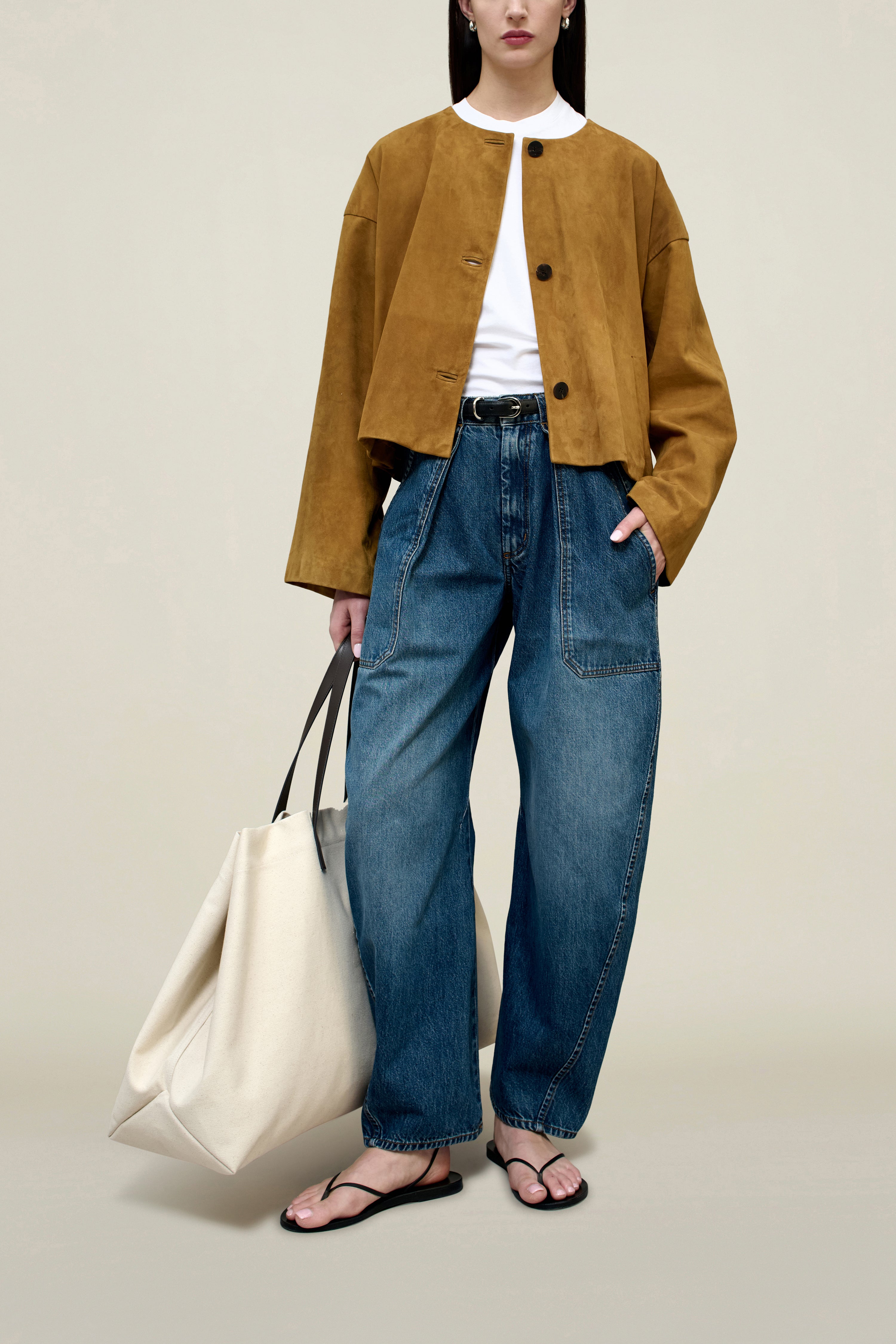 Sade Cropped Jacket in Suede