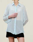 Ilia Balloon Sleeve Blouse in Silk Chiffon