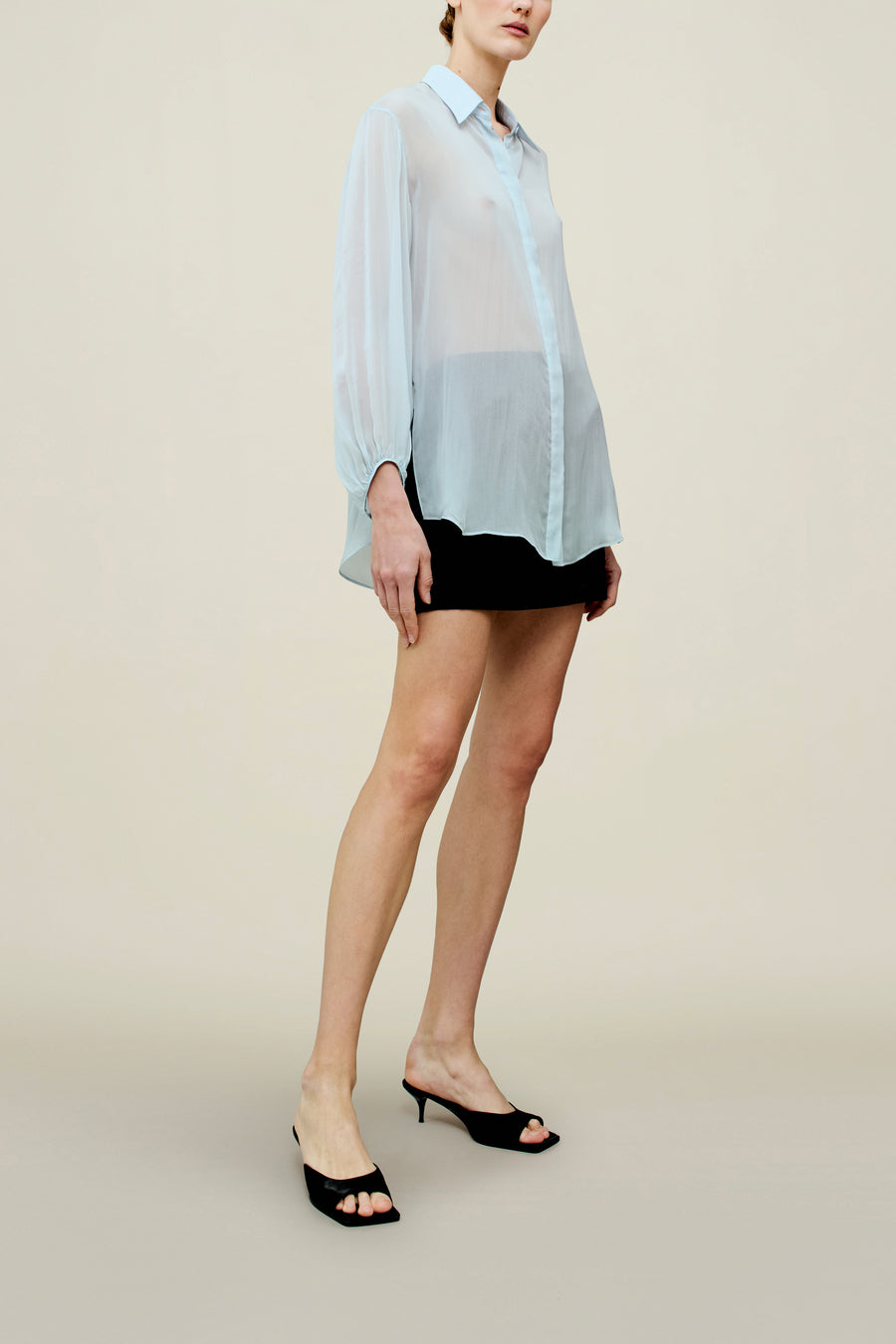 Ilia Balloon Sleeve Blouse in Silk Chiffon