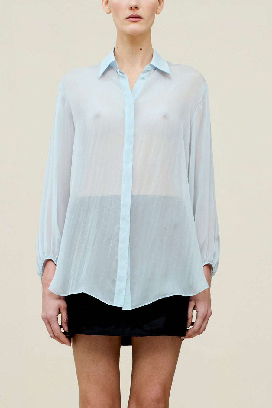 Ilia Balloon Sleeve Blouse in Silk Chiffon