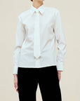 Billie Tie Blouse in Soft Cotton