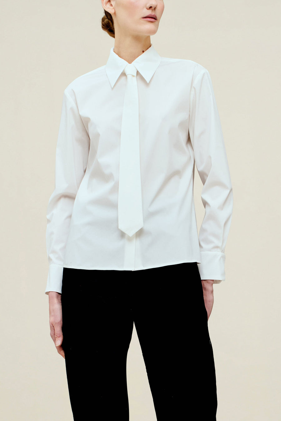 Billie Tie Blouse in Soft Cotton