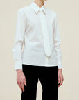 Billie Tie Blouse in Soft Cotton