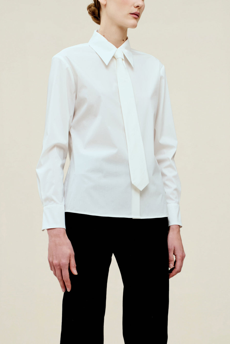 Billie Tie Blouse in Soft Cotton