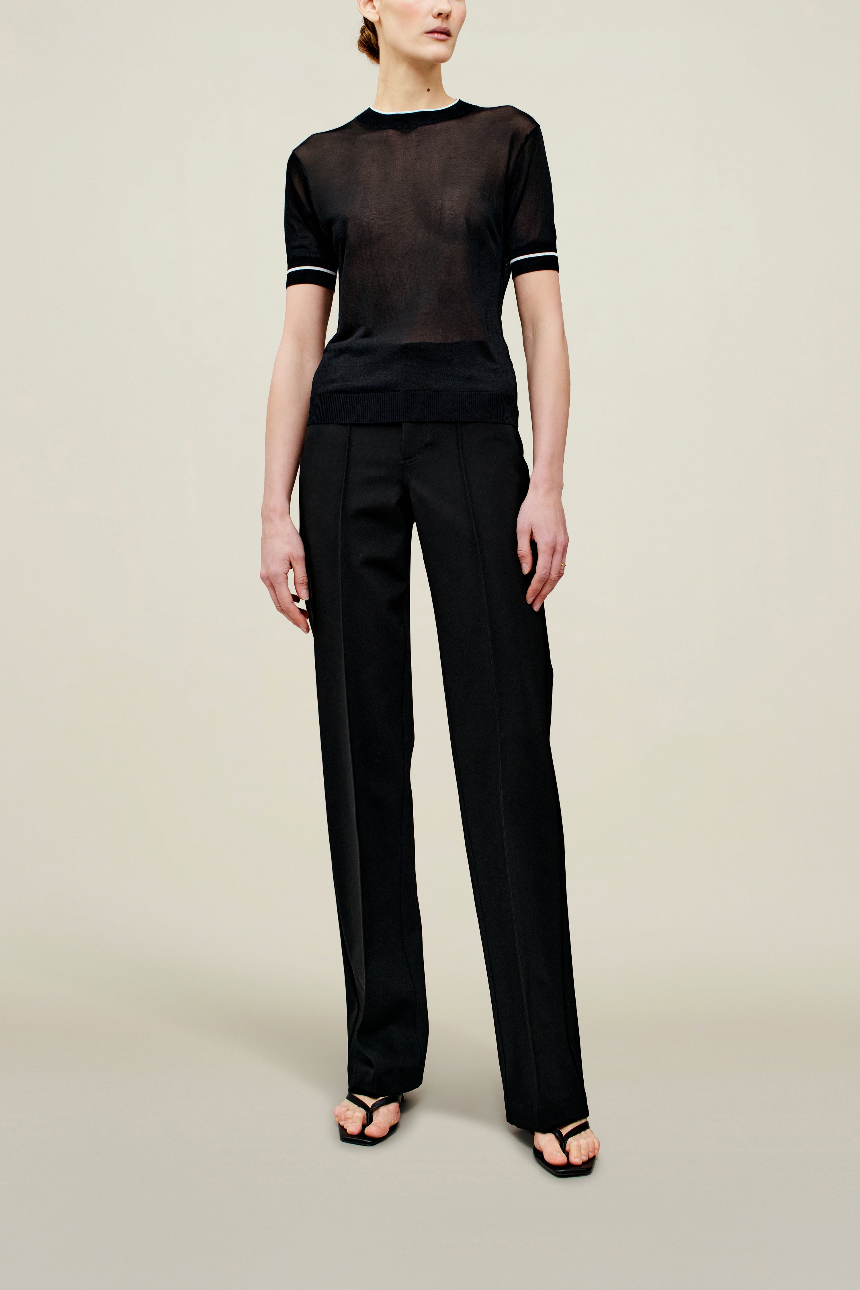 Kim Crewneck Tee in Matte Viscose