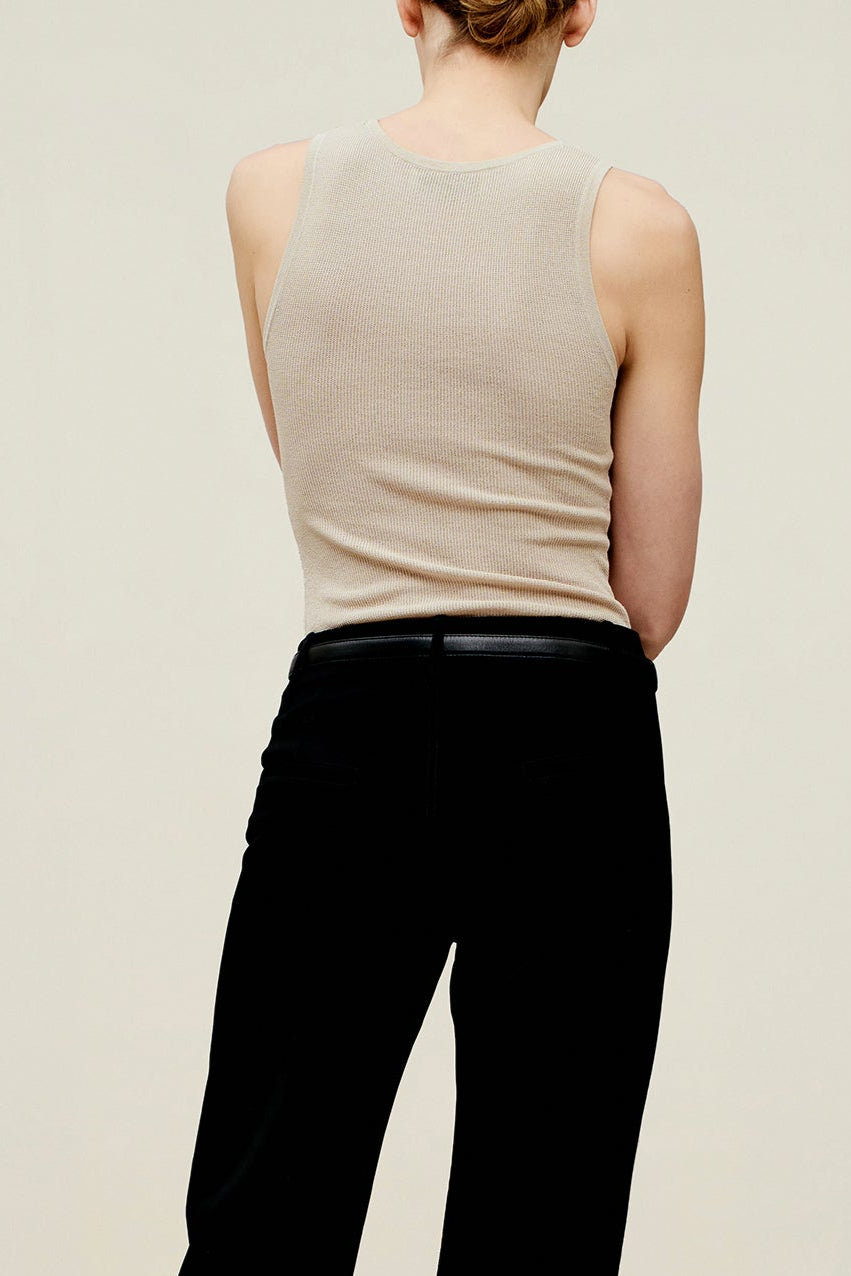 Este Racer Tank in Linen Viscose
