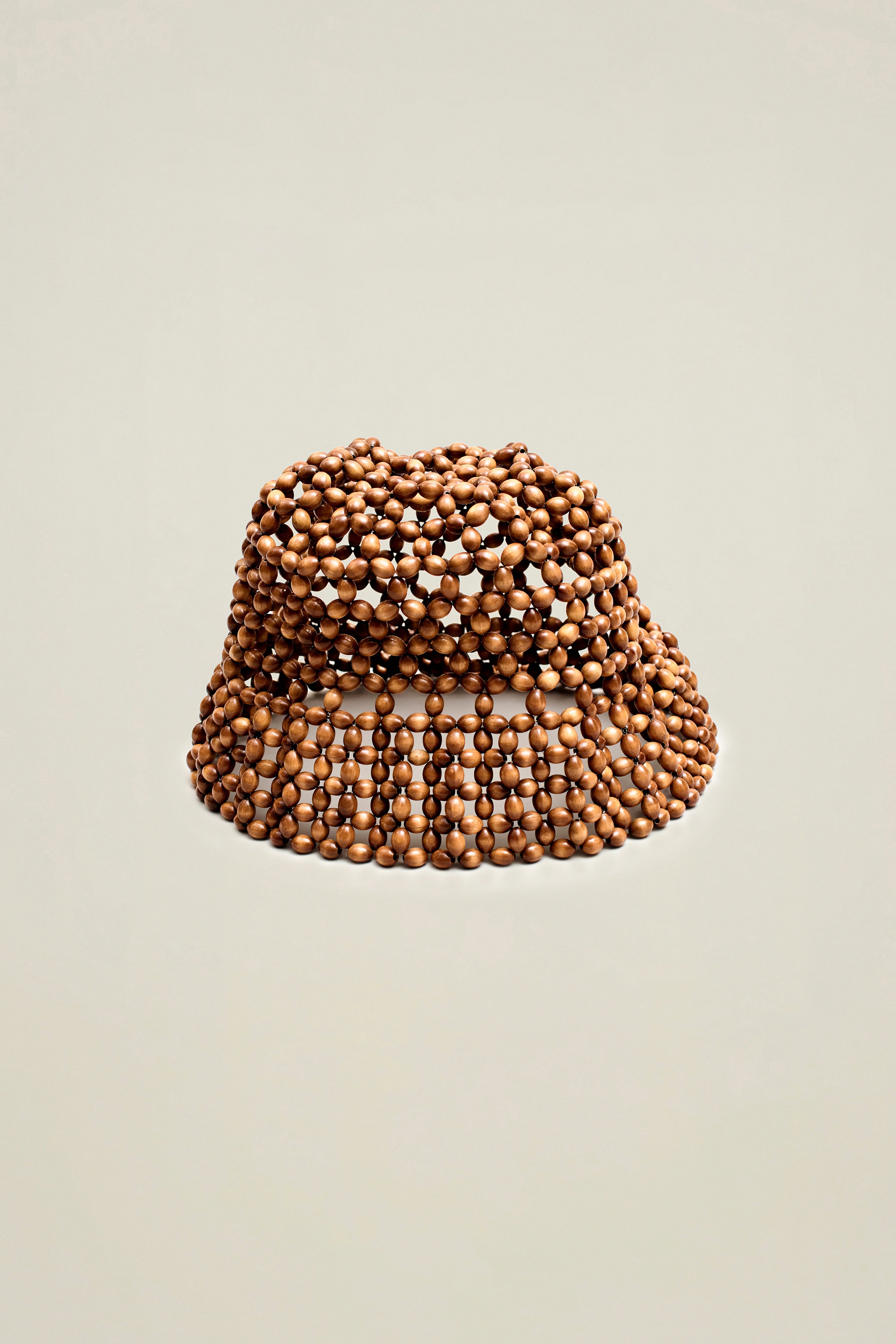 Willie Beaded Hat in Wood
