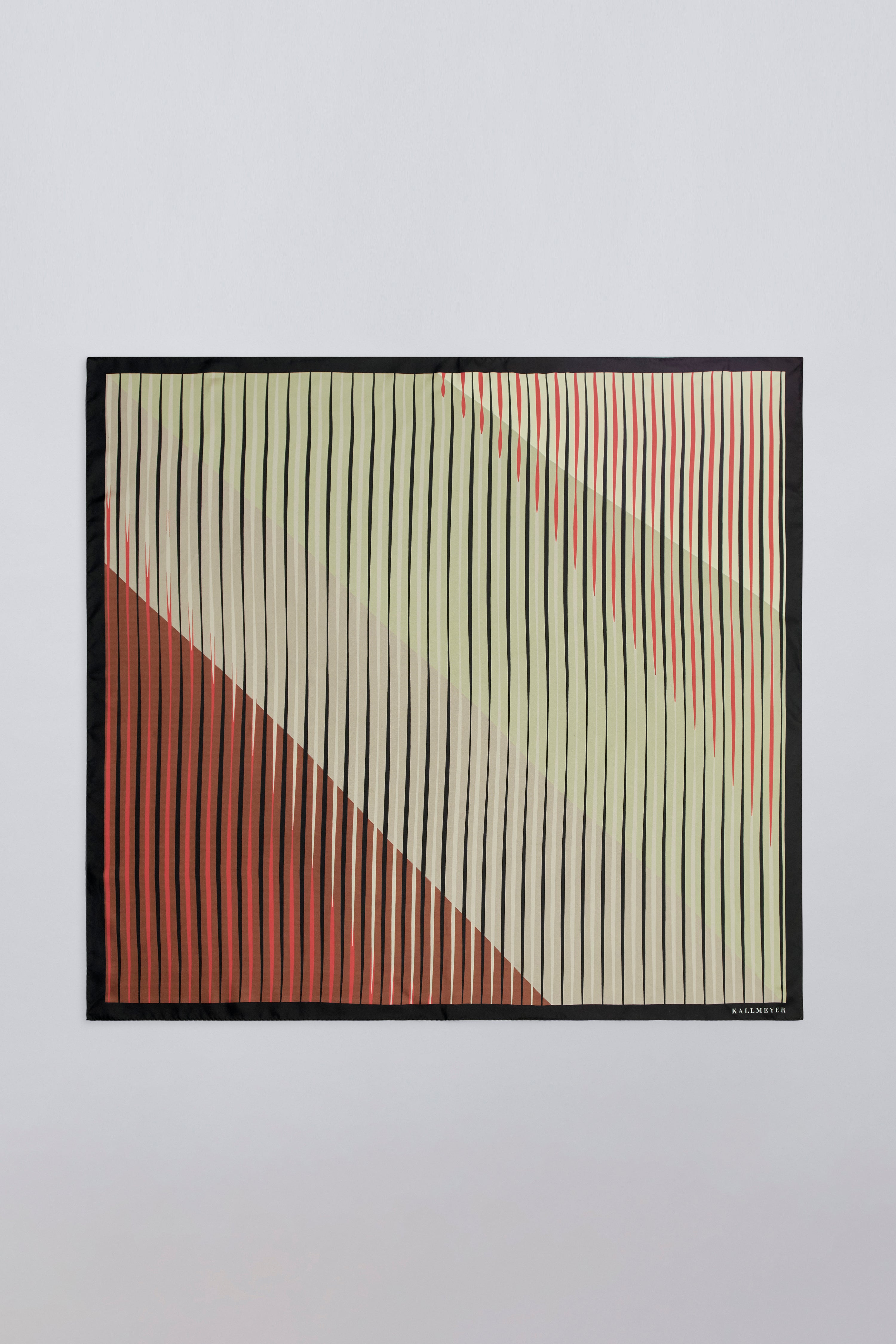 Large Fluted Scarf in Neutral Silk Twill