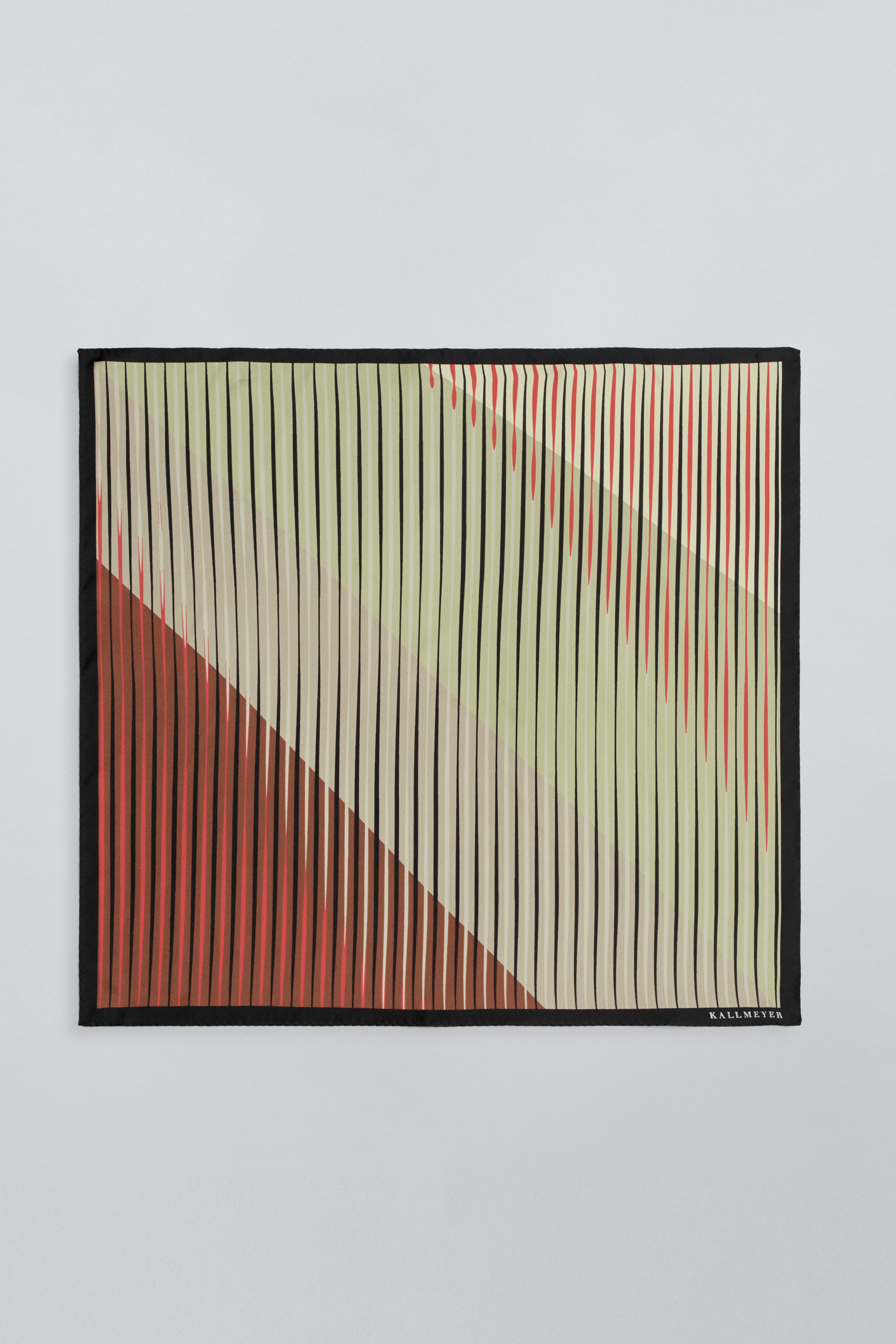 Small Fluted Scarf in Neutral Silk Twill