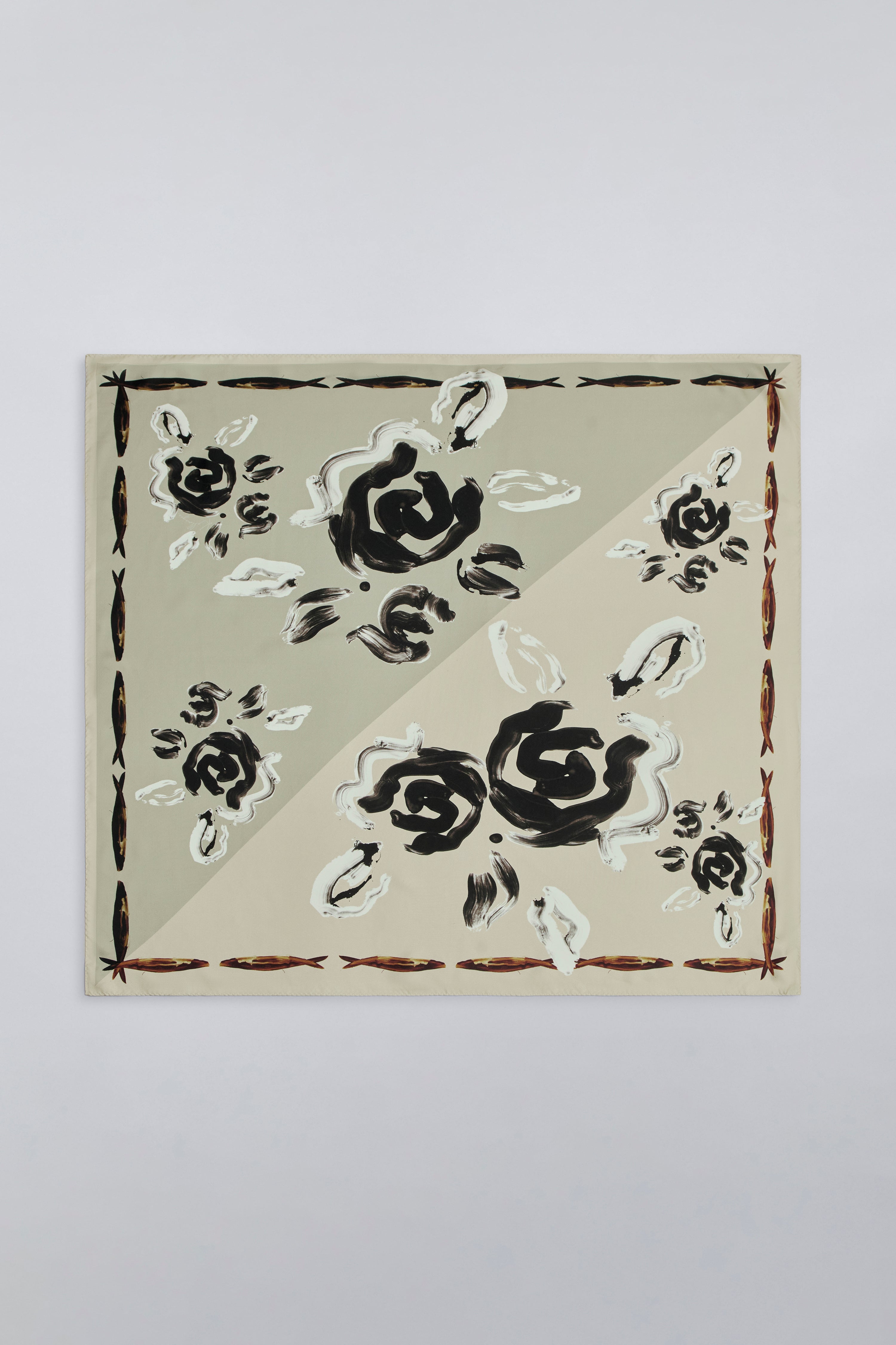 Small Scarf in Anchovy & Rose Silk Twill