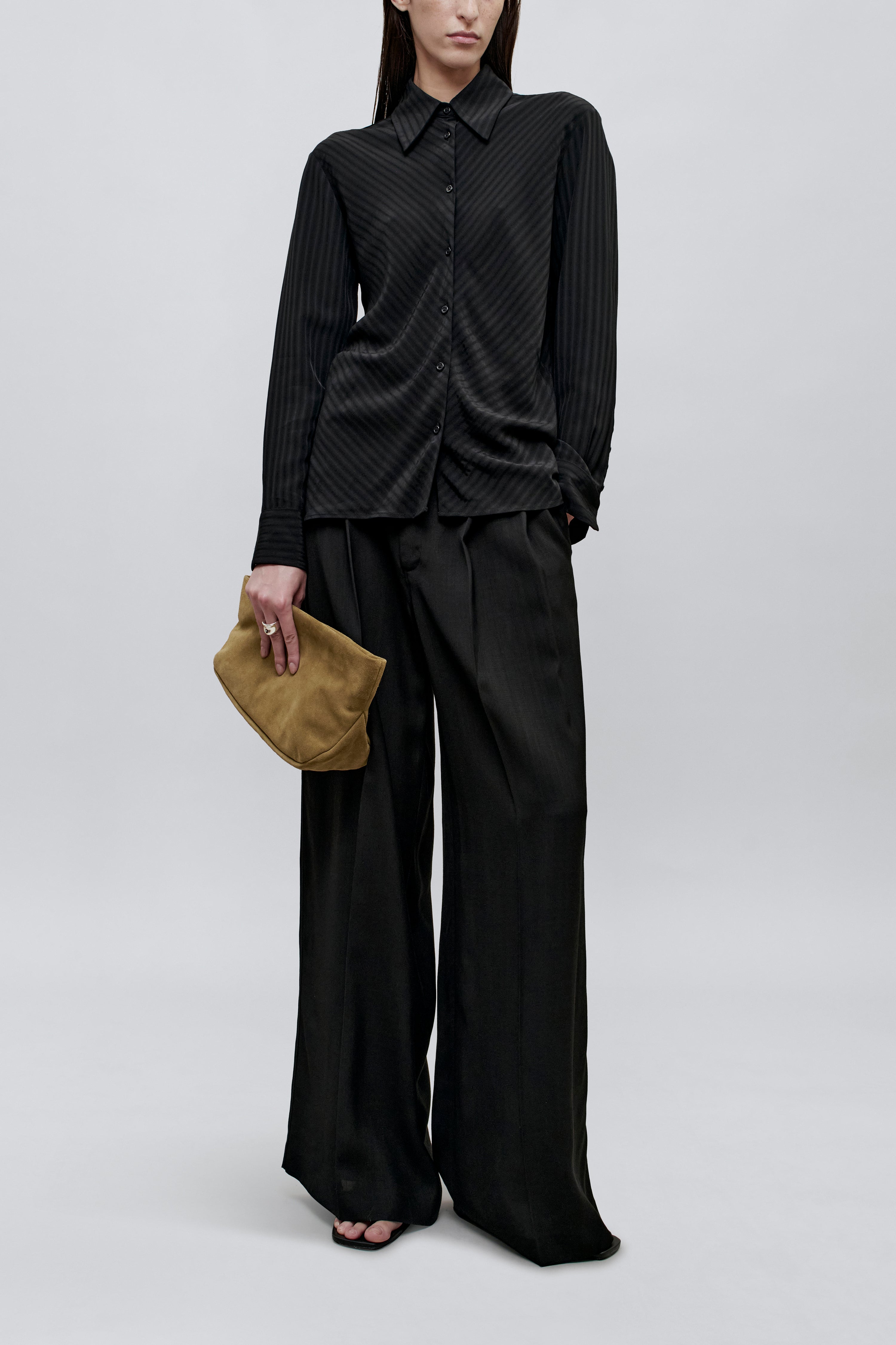 Joan Bias Button Down in Striped Viscose