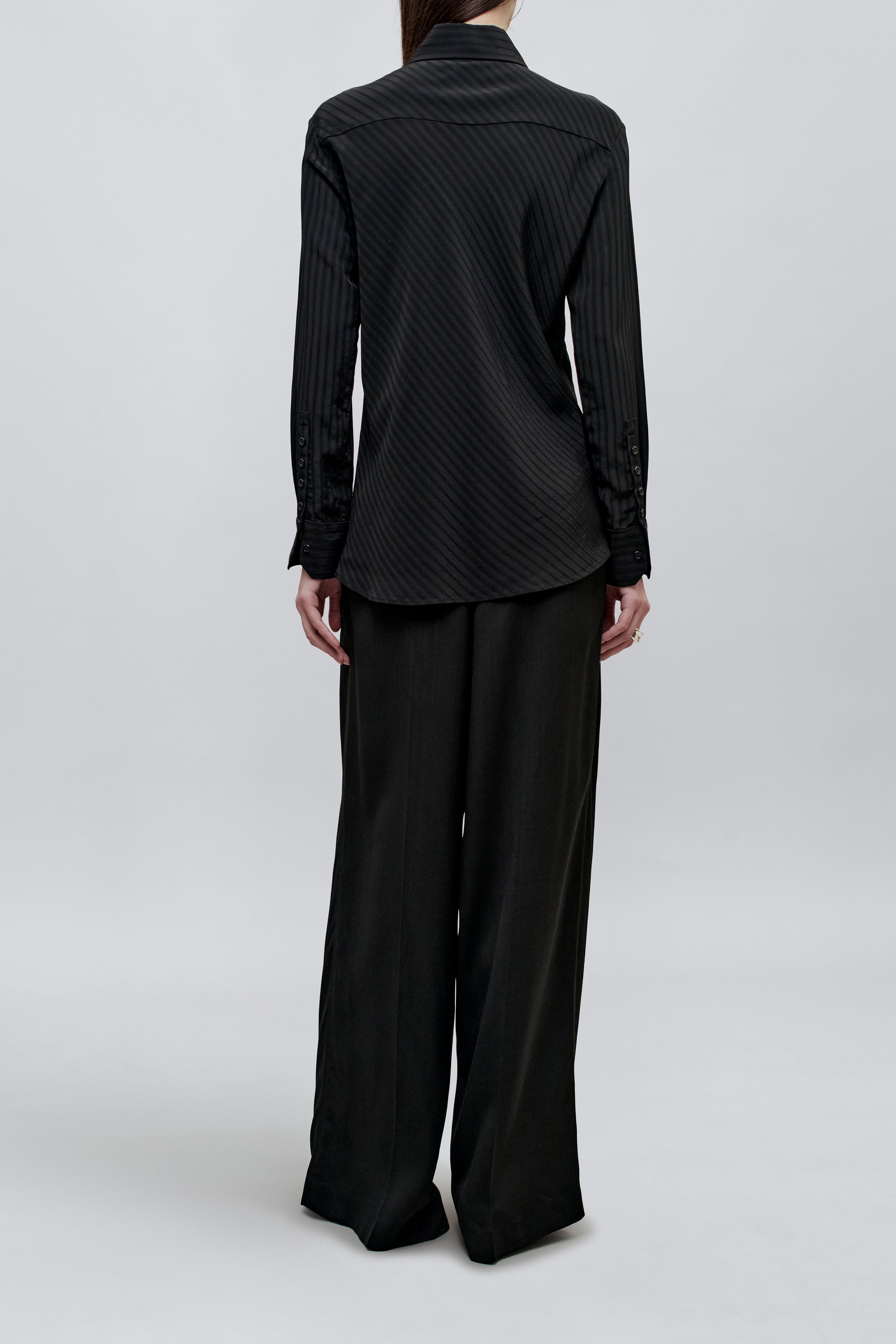 Joan Bias Button Down in Striped Viscose