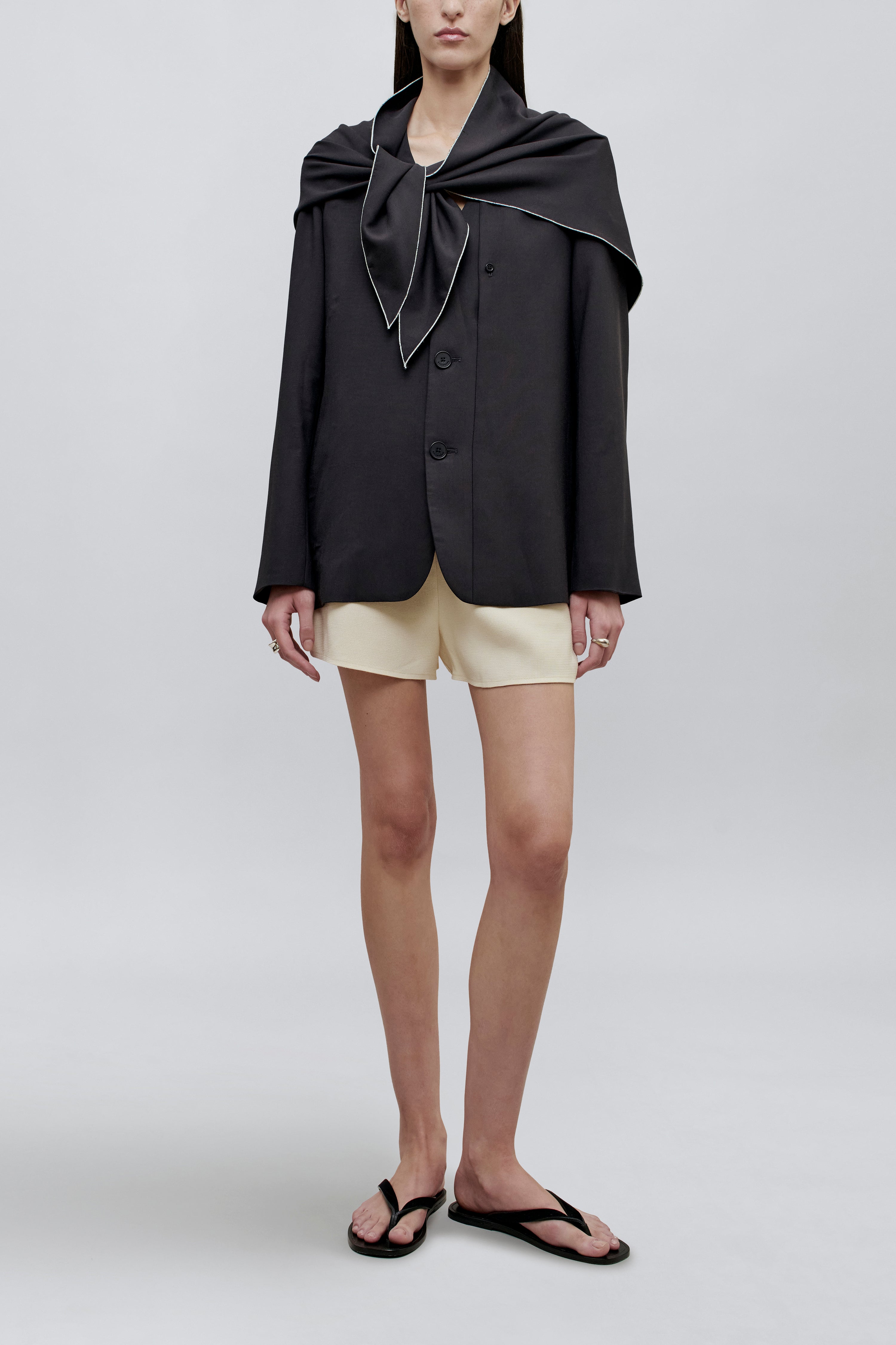 Jamie Scarf Blazer in Stretch Viscose