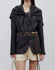 Jamie Scarf Blazer in Stretch Viscose