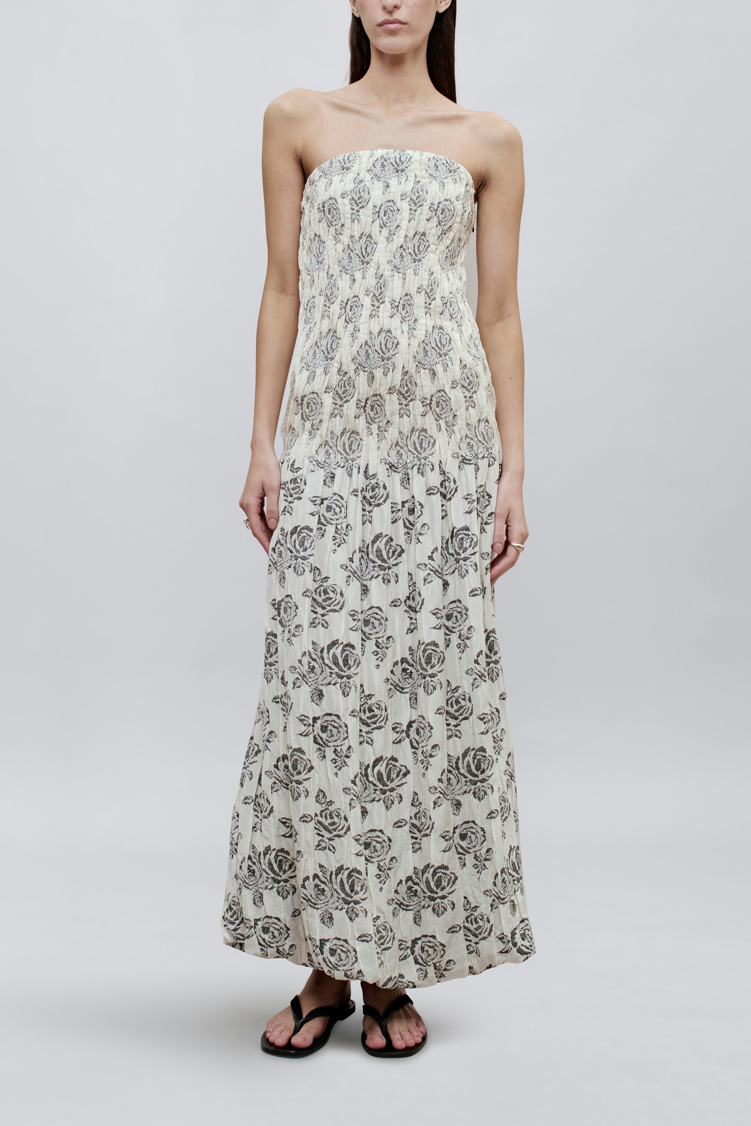 Blanche Gown in Rose Brocade