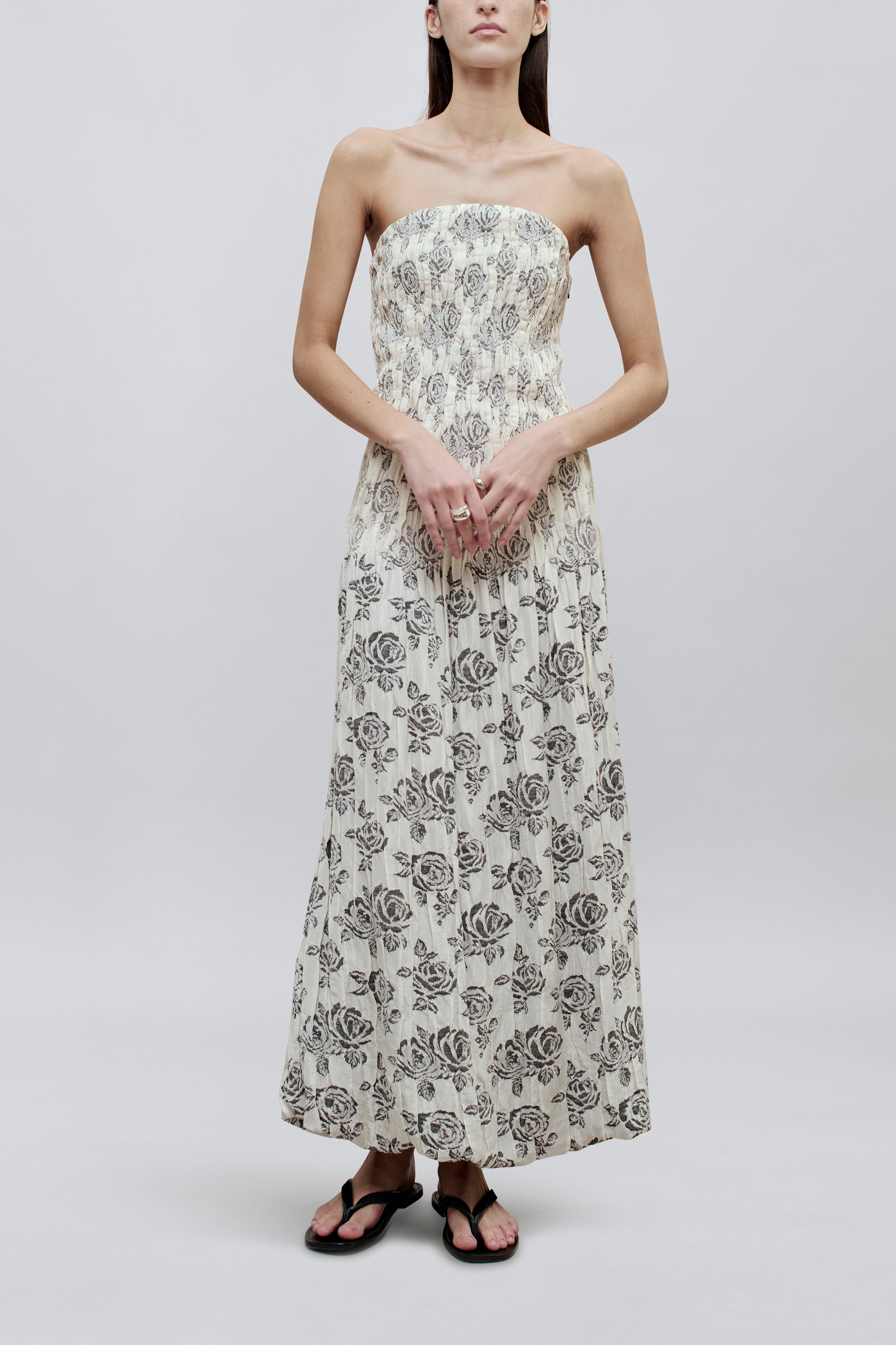 Blanche Gown in Rose Brocade