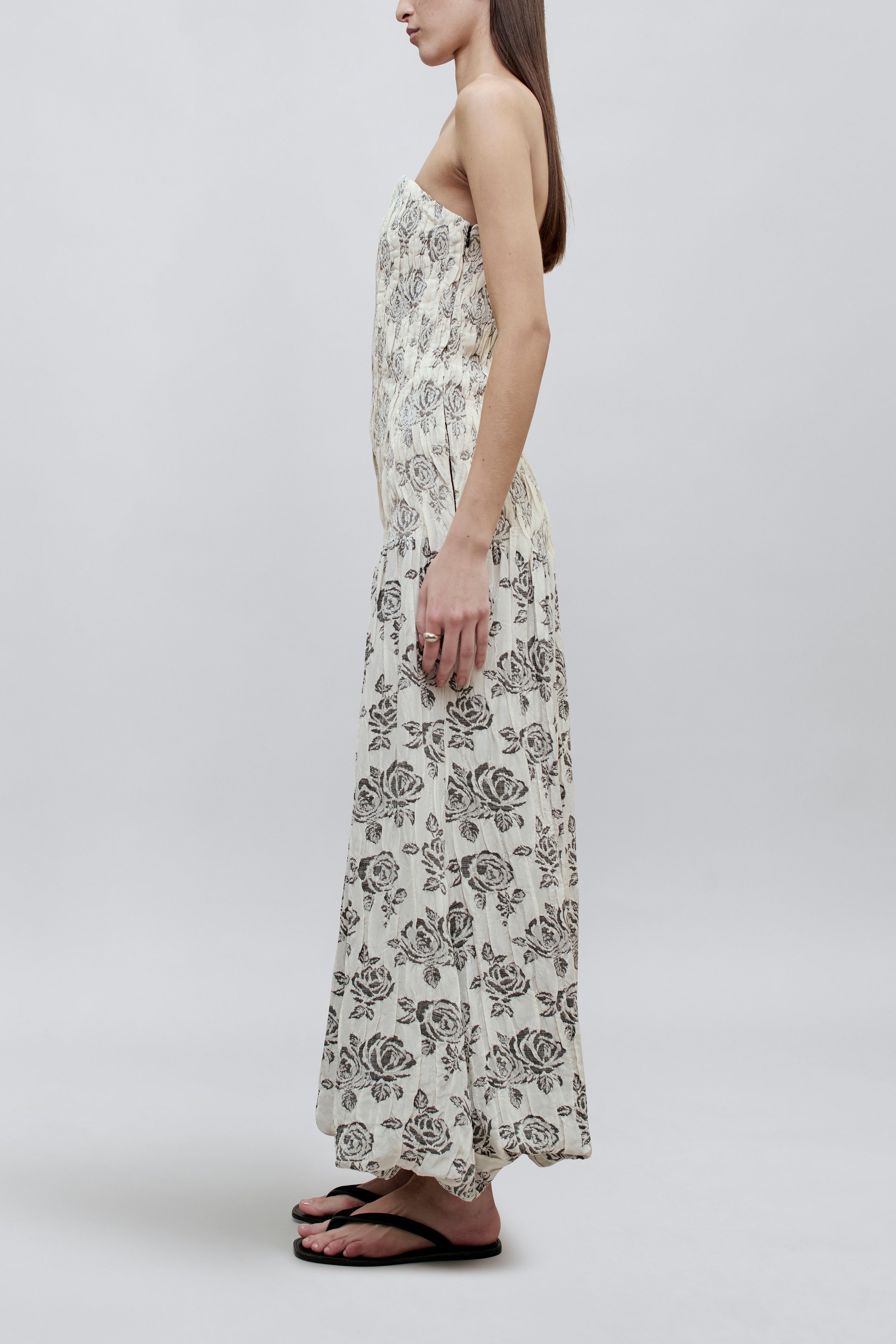 Blanche Gown in Rose Brocade