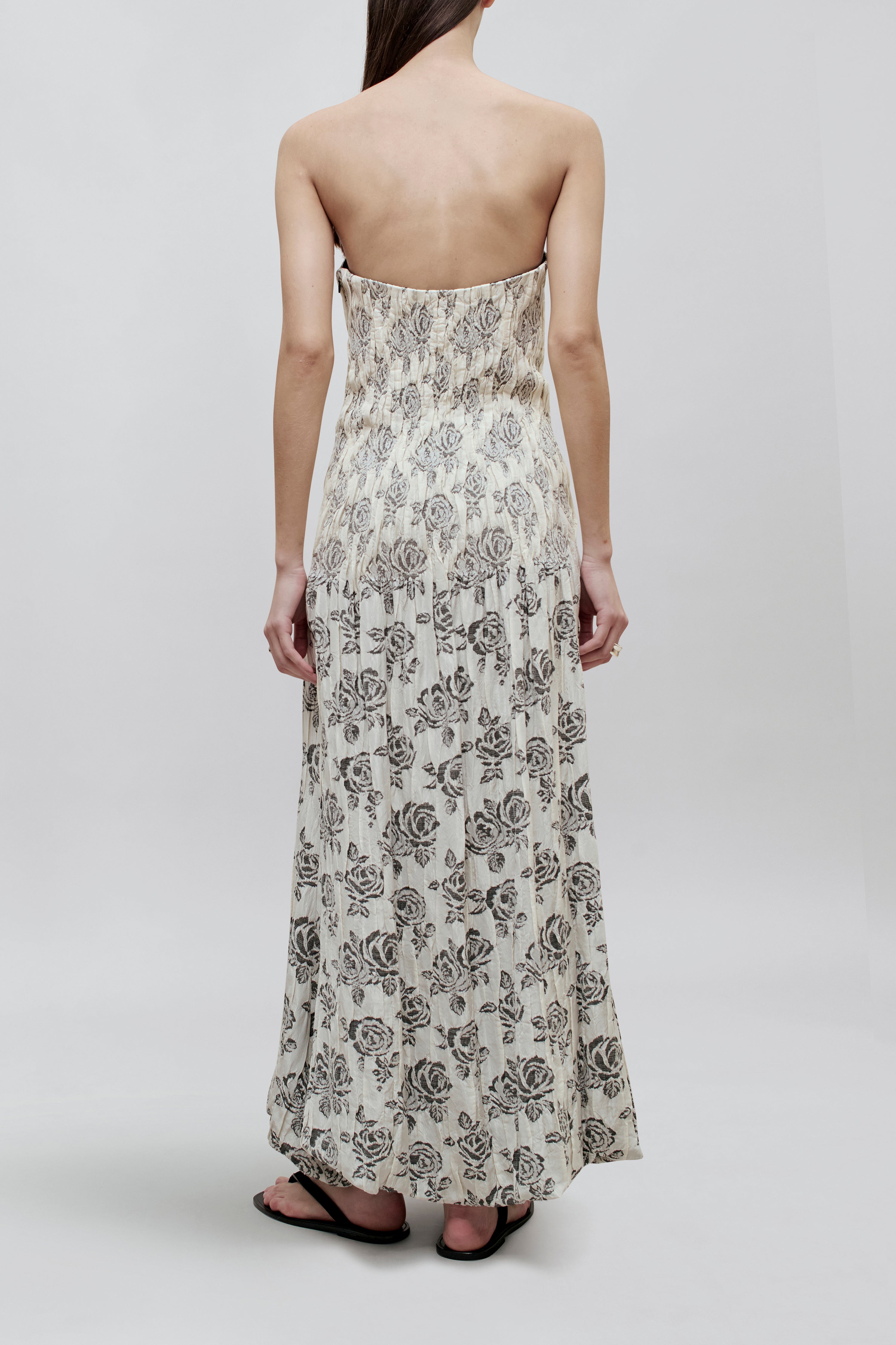 Blanche Gown in Rose Brocade