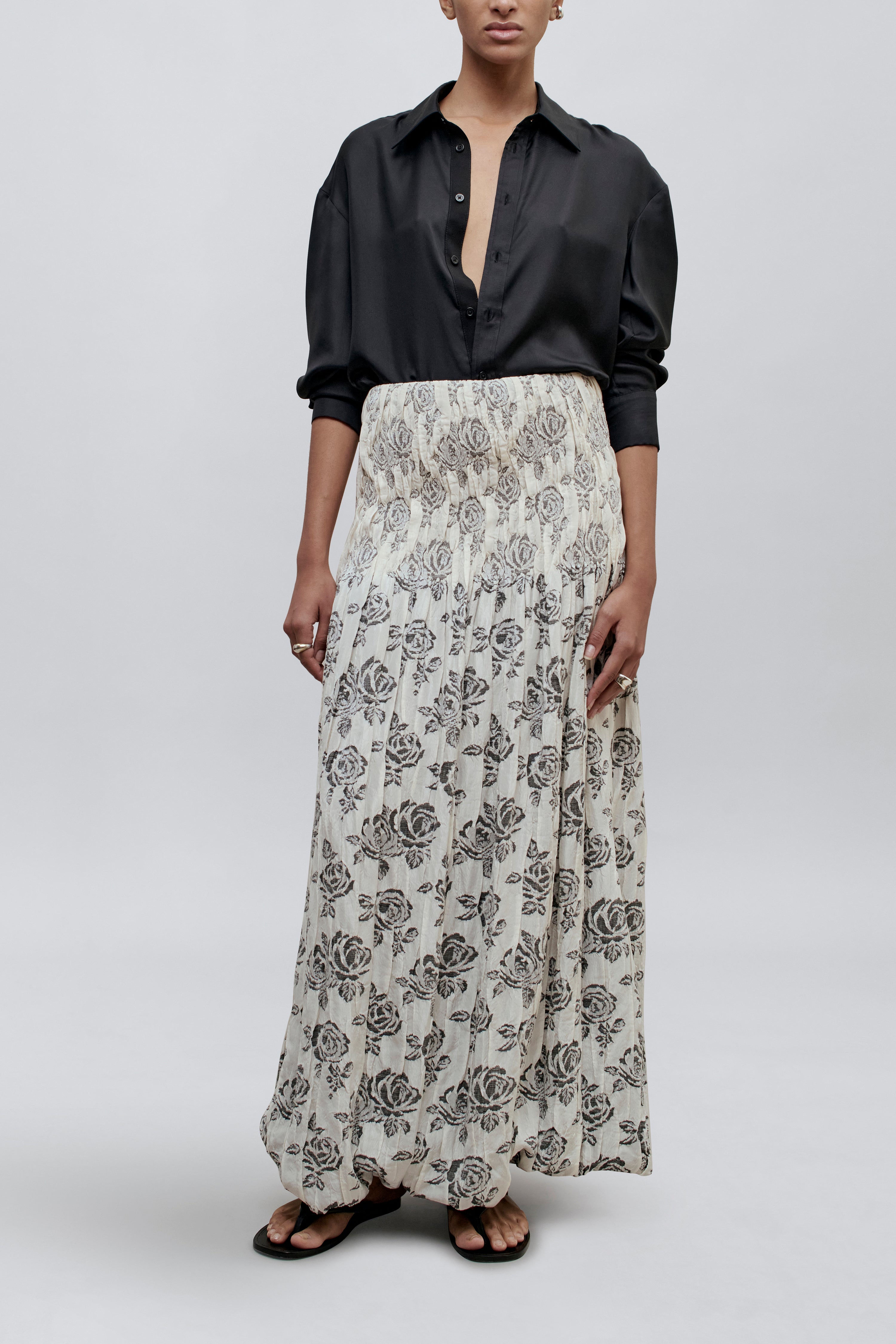 Freja Skirt in Rose Brocade