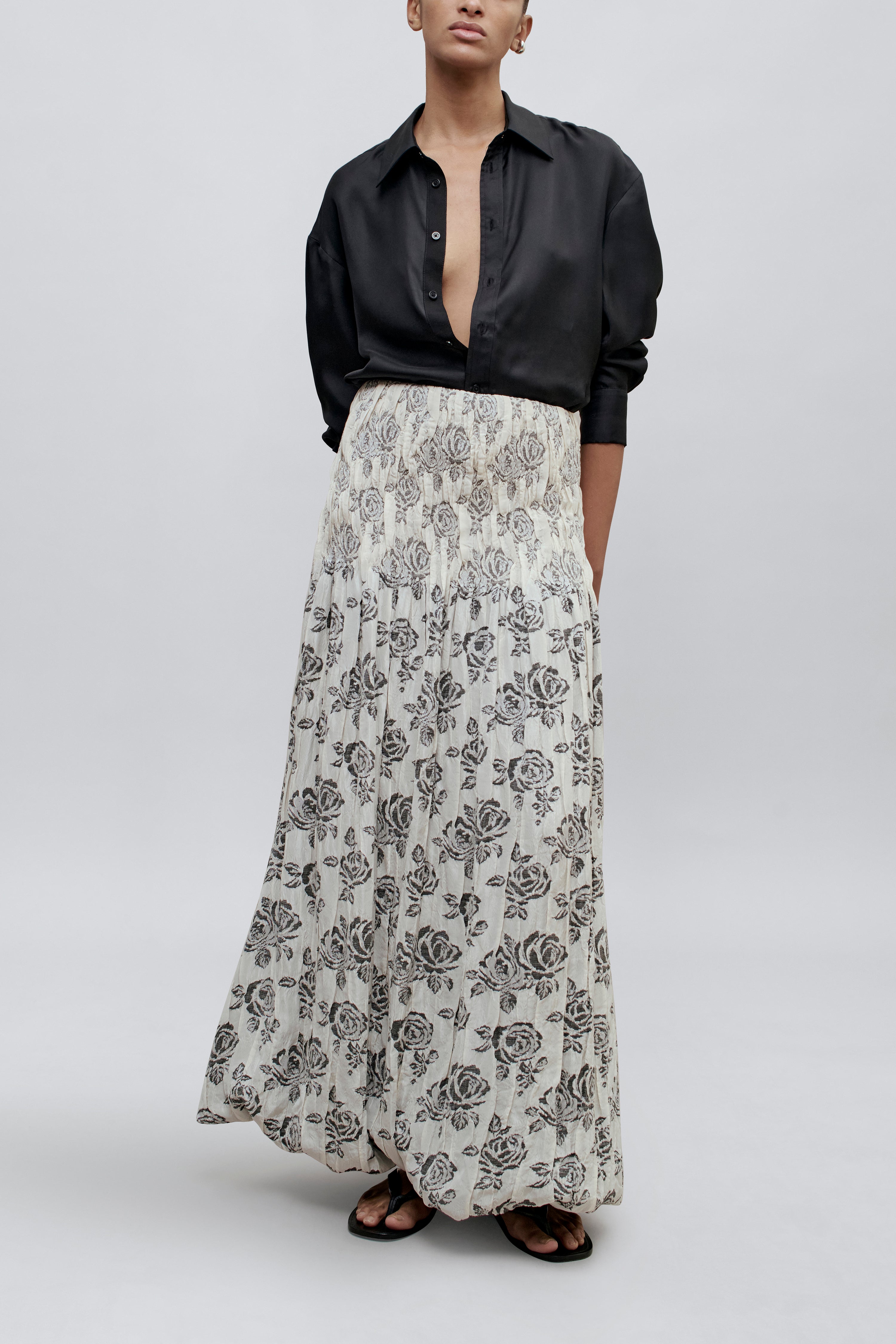 Freja Skirt in Rose Brocade