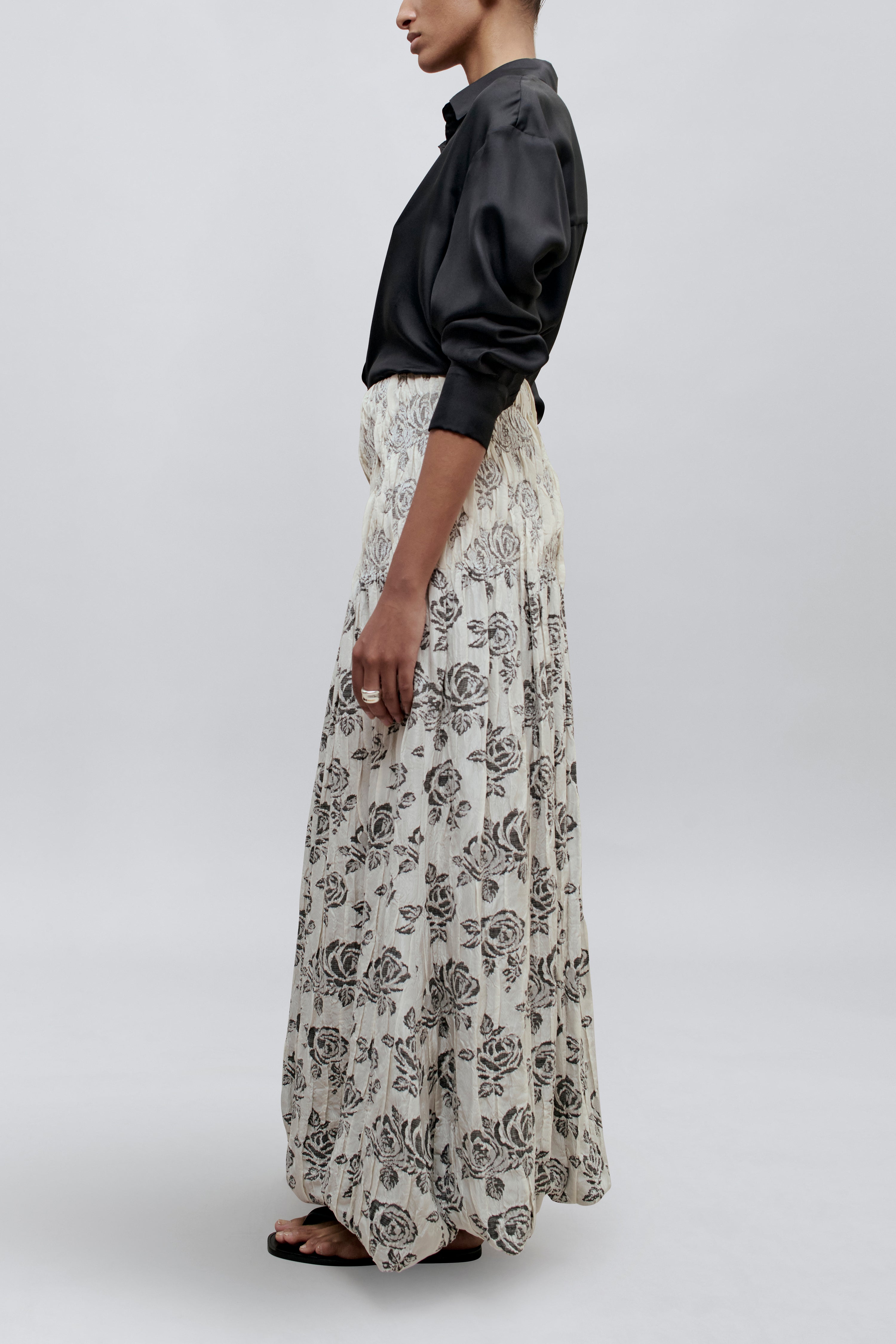 Freja Skirt in Rose Brocade