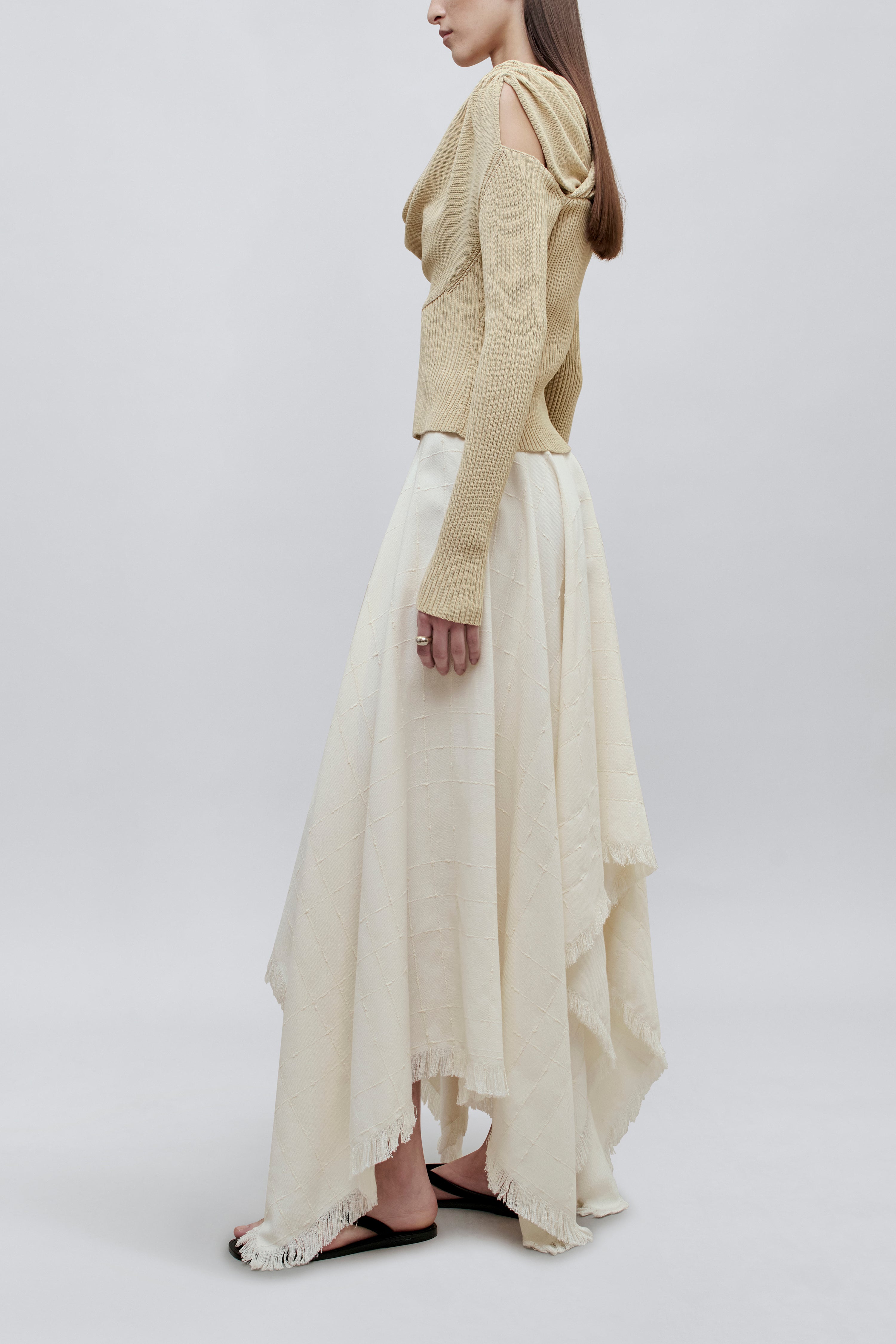 Felicity Cascade Skirt in Boucle Grid