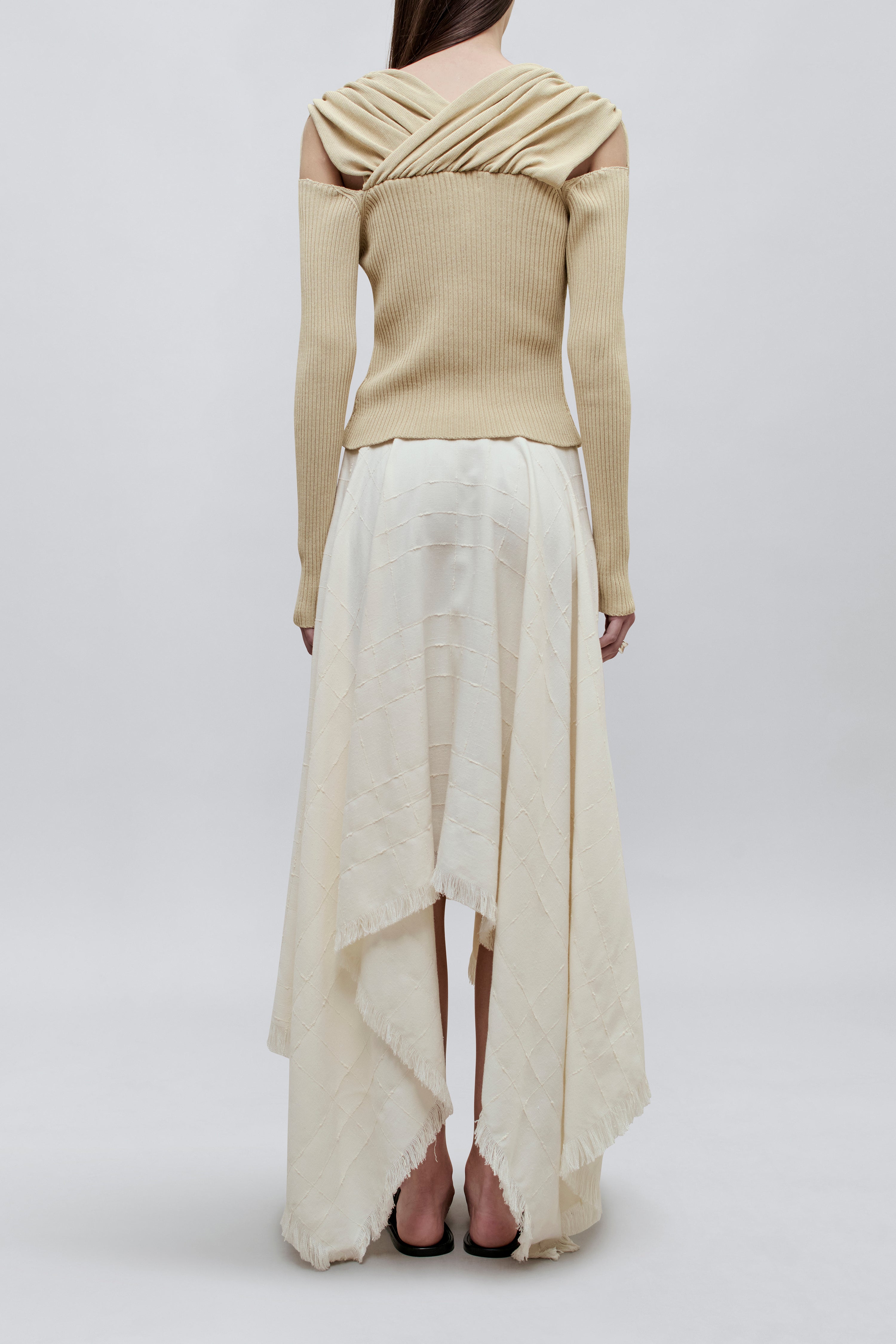 Felicity Cascade Skirt in Boucle Grid