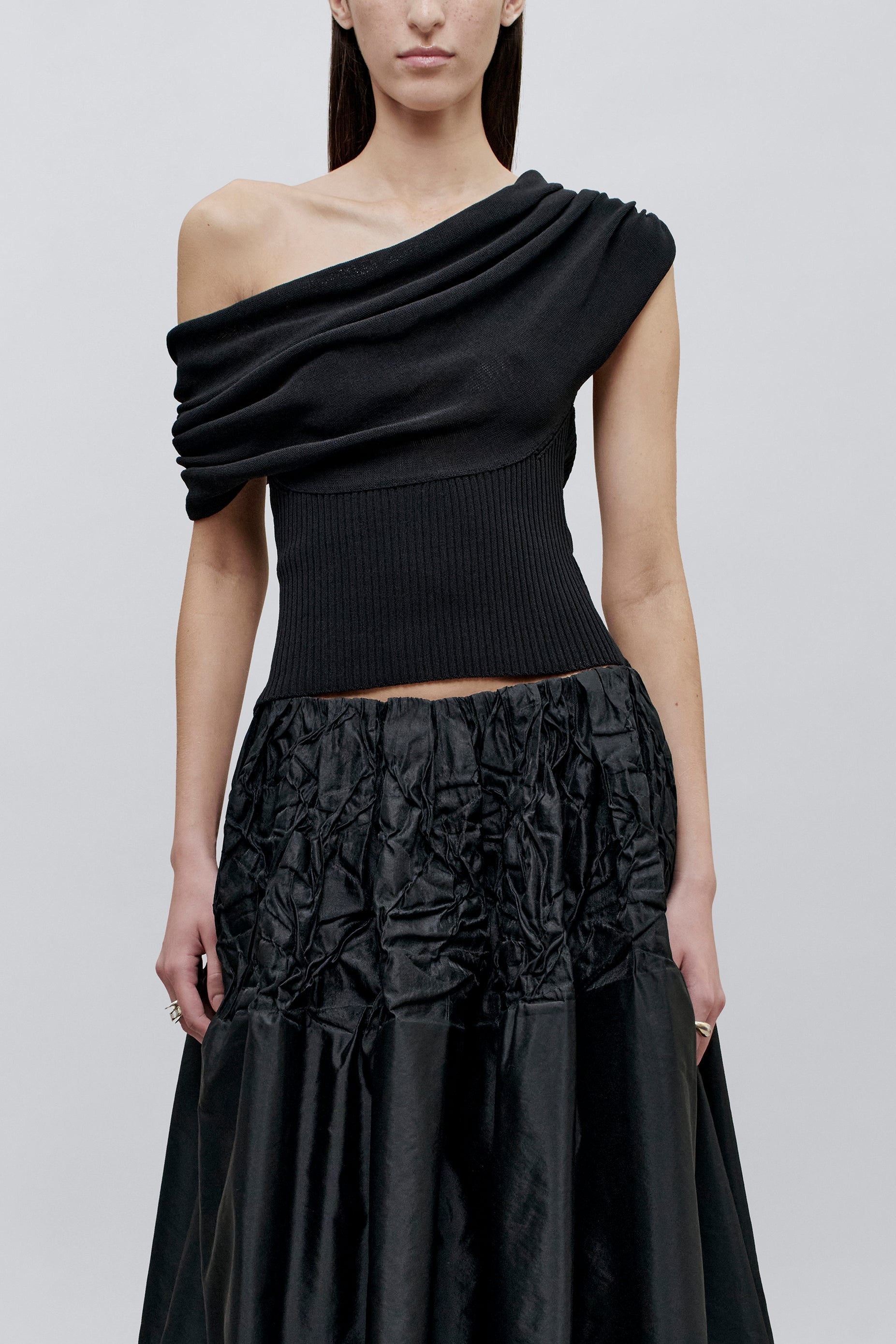 Meeka Cowl Neck Tank in Cotton Nylon