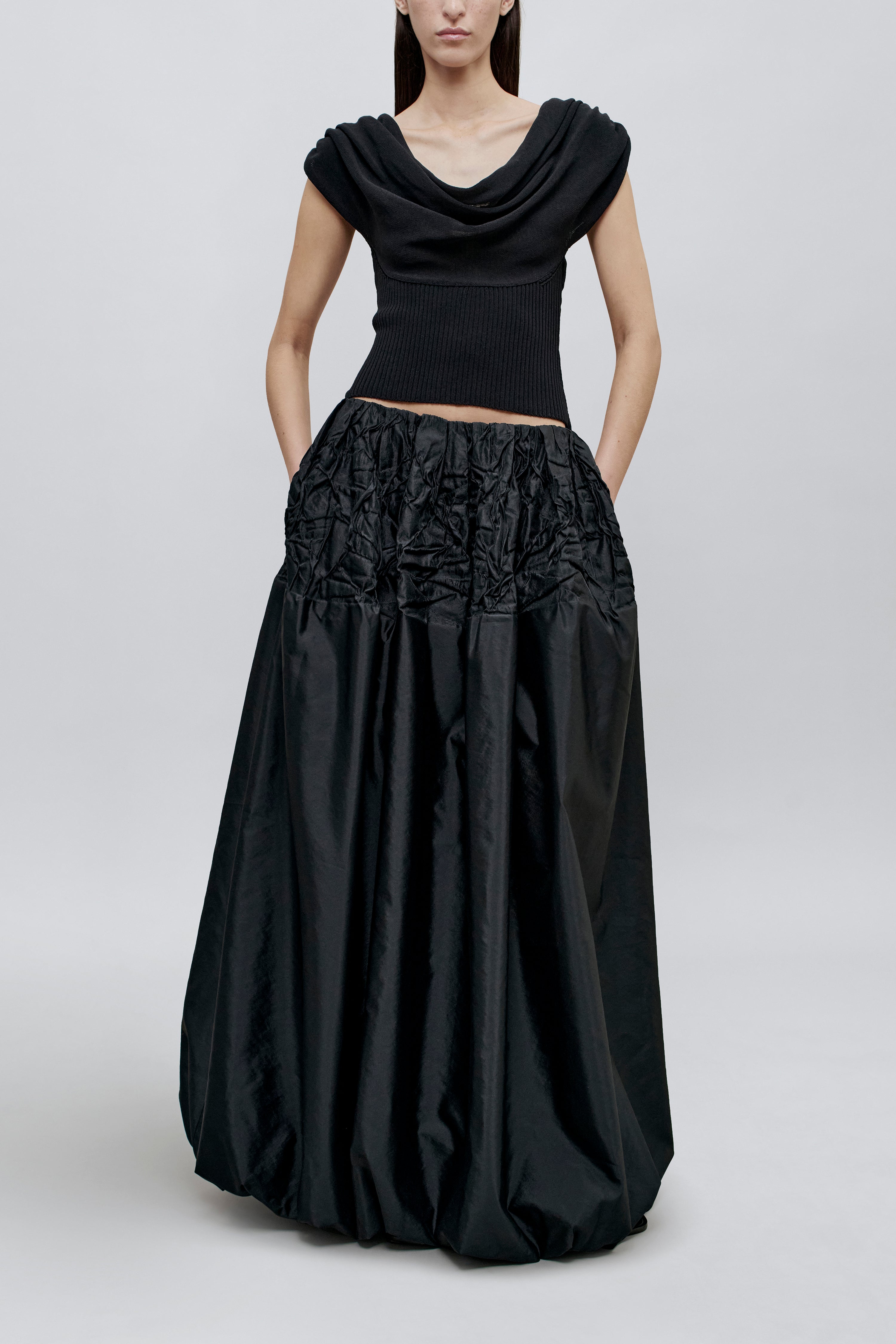 Meeka Cowl Neck Tank in Cotton Nylon