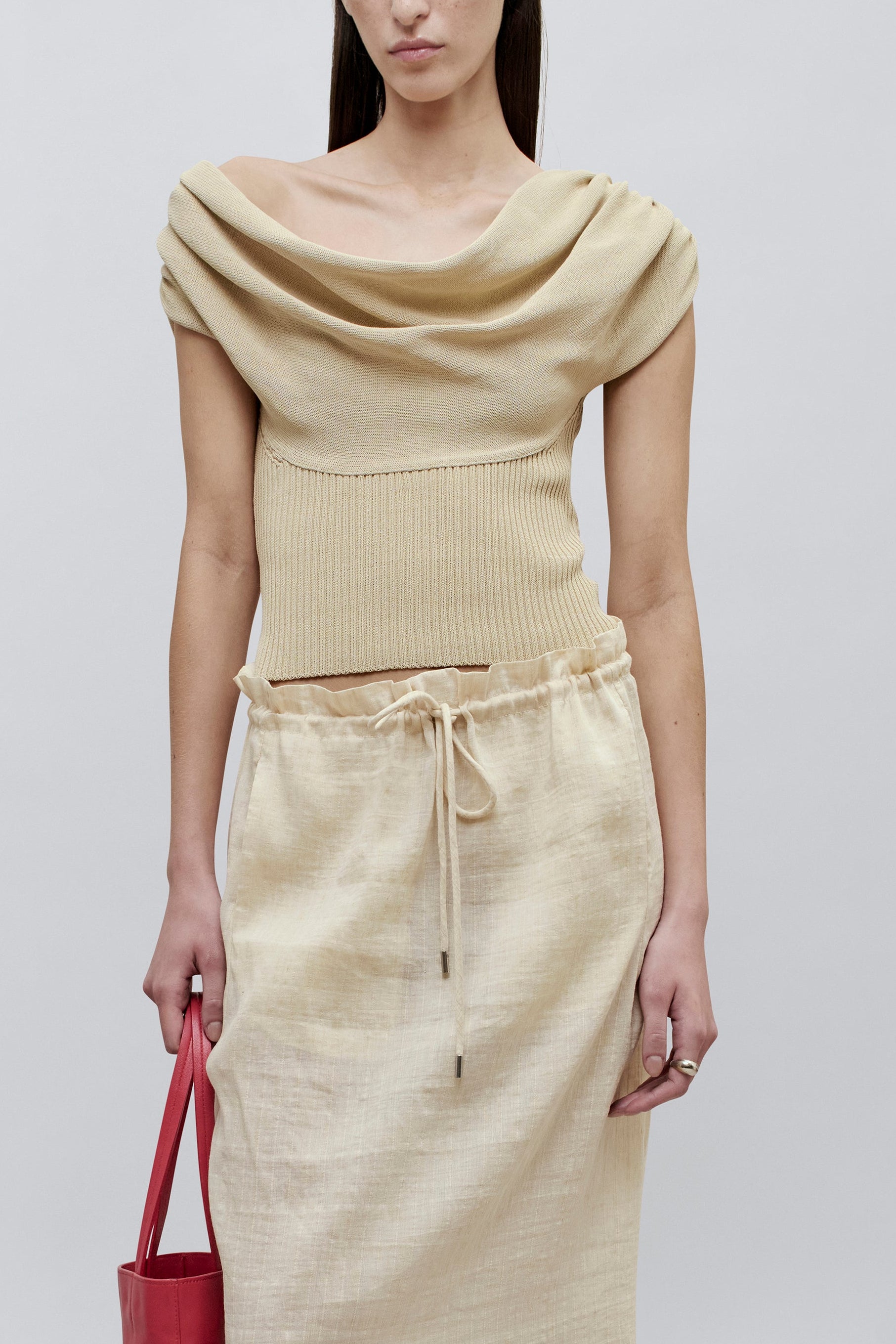 Meeka Cowl Neck Tank in Cotton Nylon