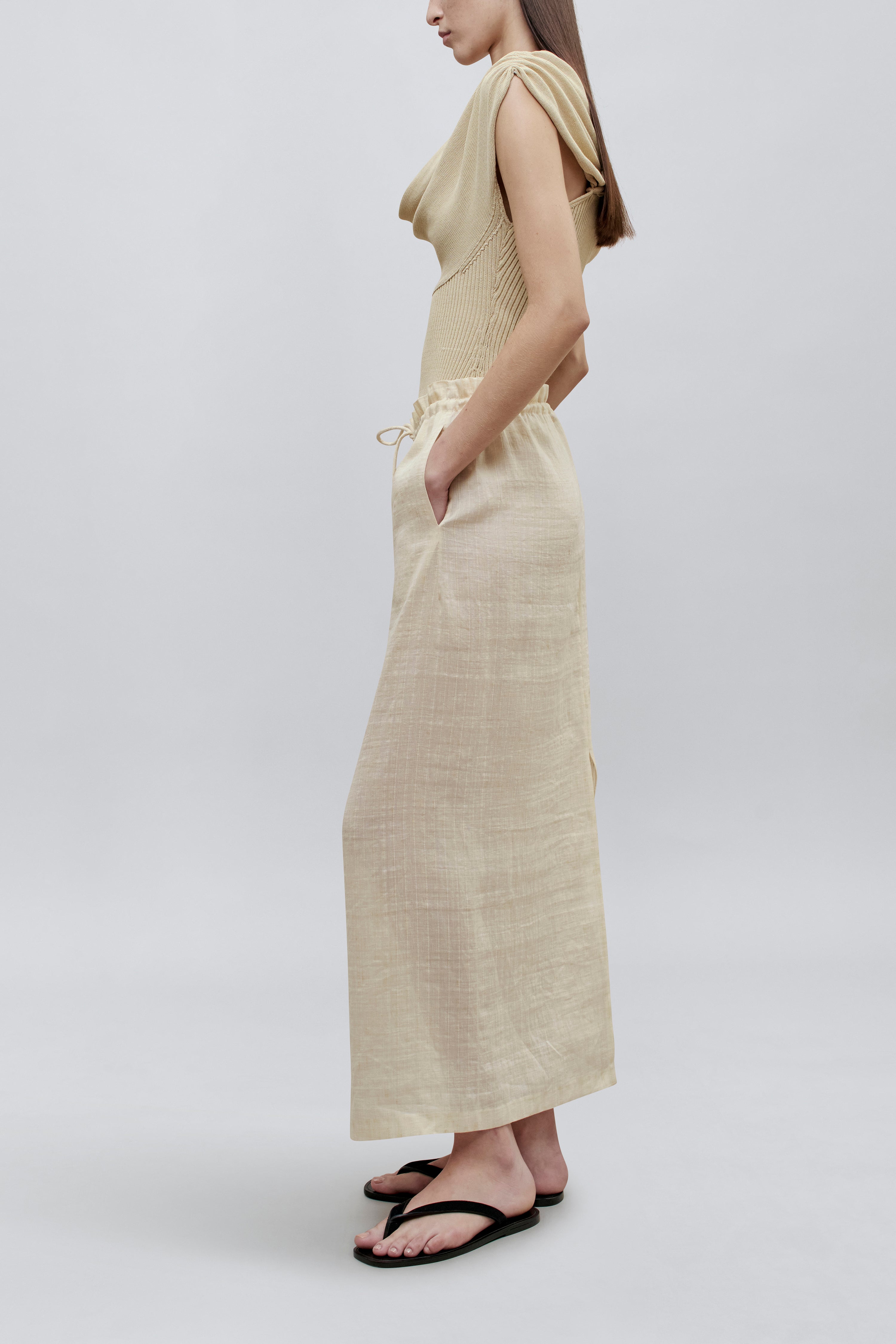 Meeka Cowl Neck Tank in Cotton Nylon