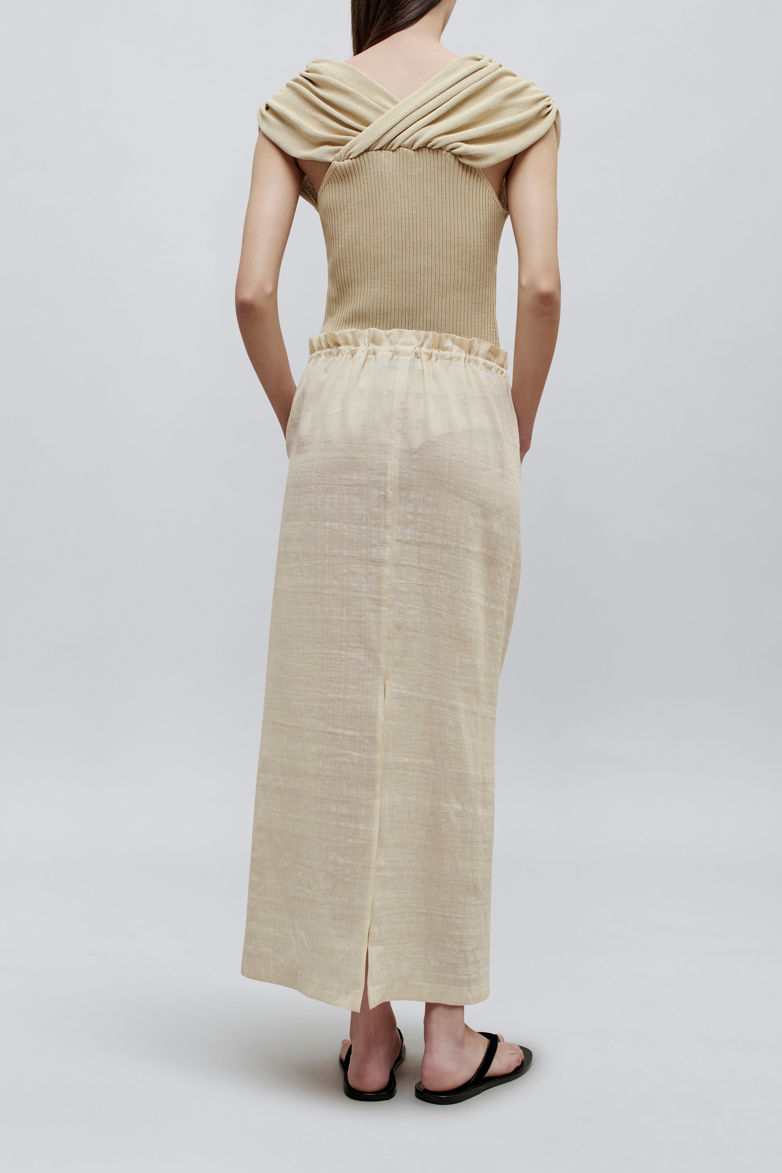 Meeka Cowl Neck Tank in Cotton Nylon