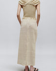 Regina Drawstring Skirt in Linen Stripe