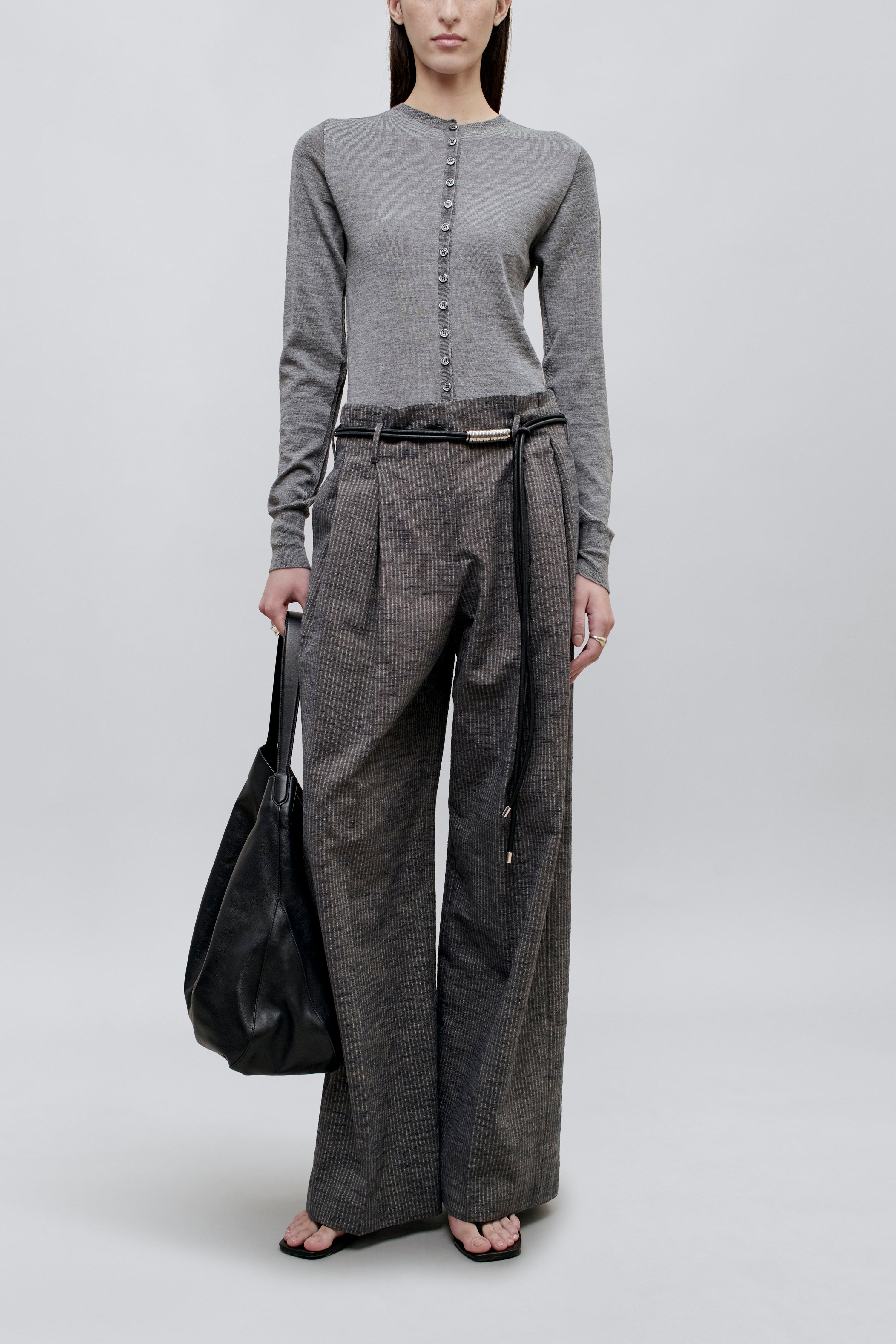 Percie Trouser in Railroad Cotton Lyocell