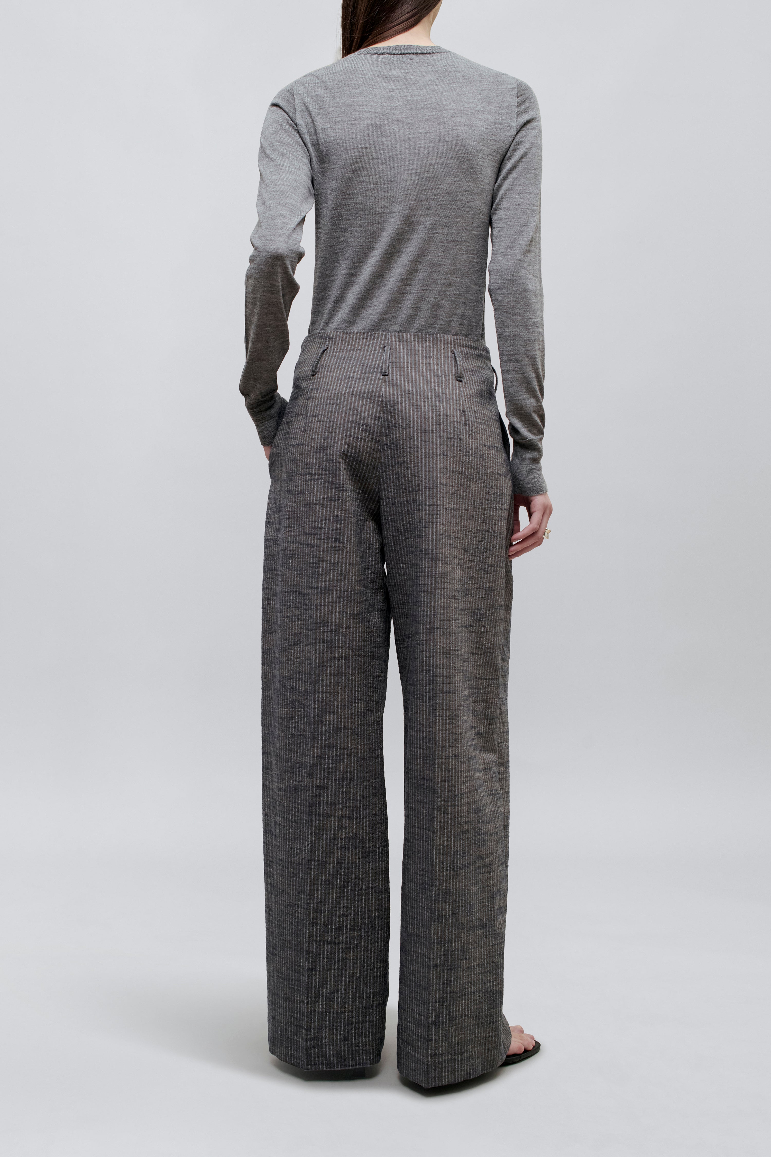 Percie Trouser in Railroad Cotton Lyocell