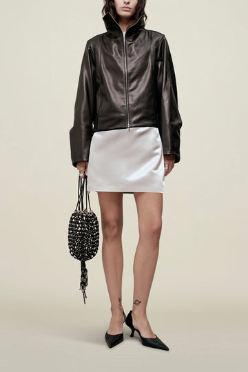 Shiloh Mini Skirt in Liquid Twill