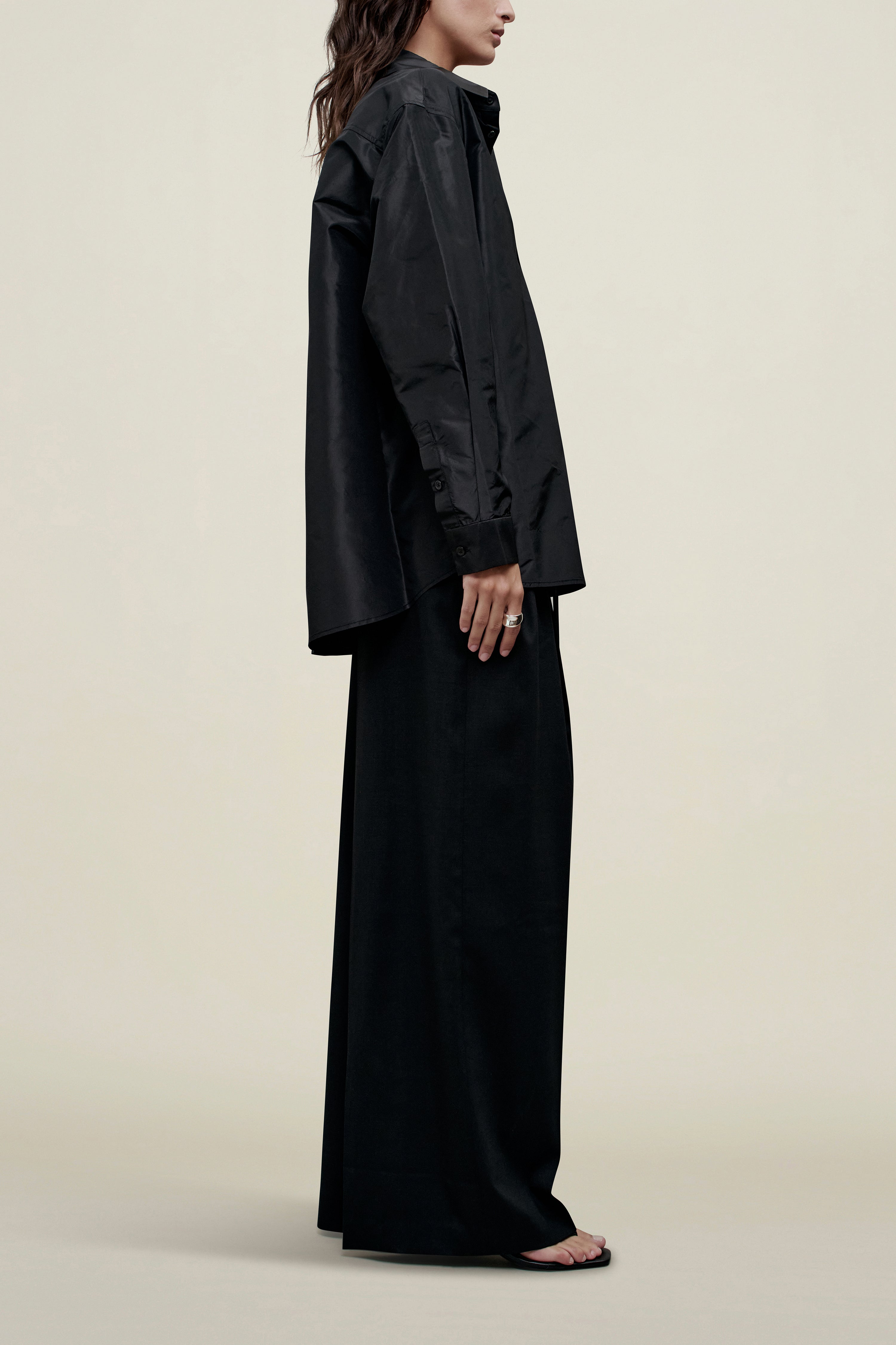 Signature Button Down in Silk Taffeta