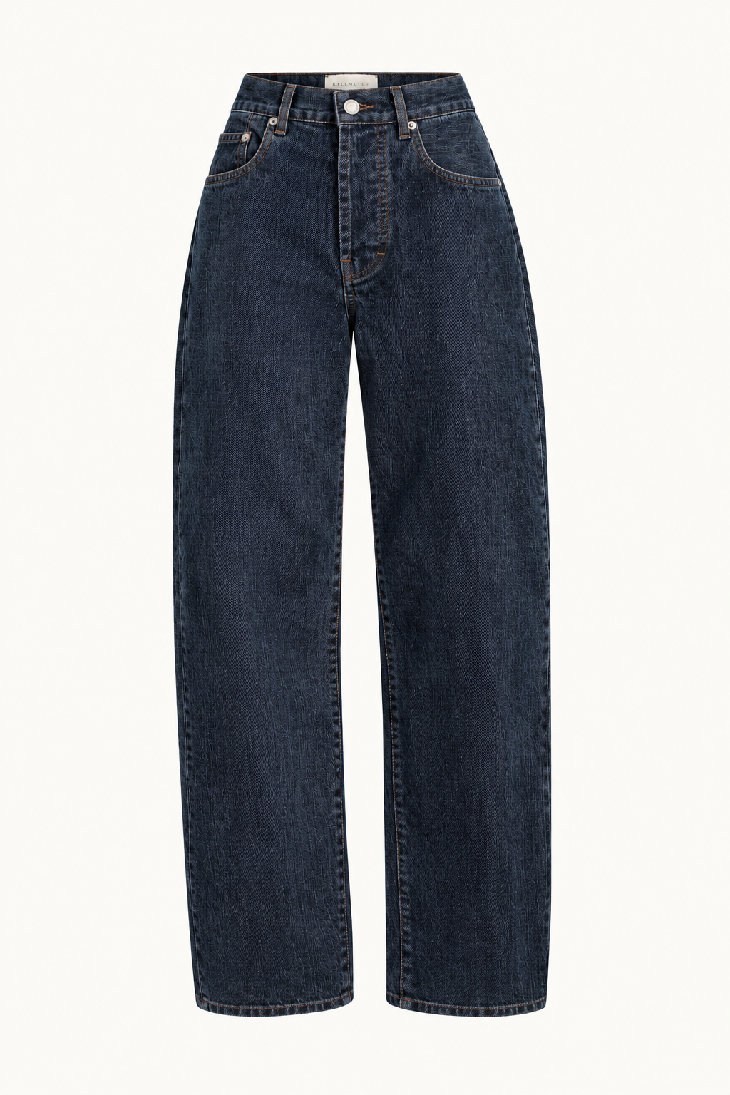 Callum Barrel Jean in Flocked Denim