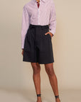 Deep Pocket Wide Leg Short in Stretch Suiting