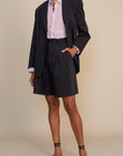 Deep Pocket Wide Leg Short in Stretch Suiting